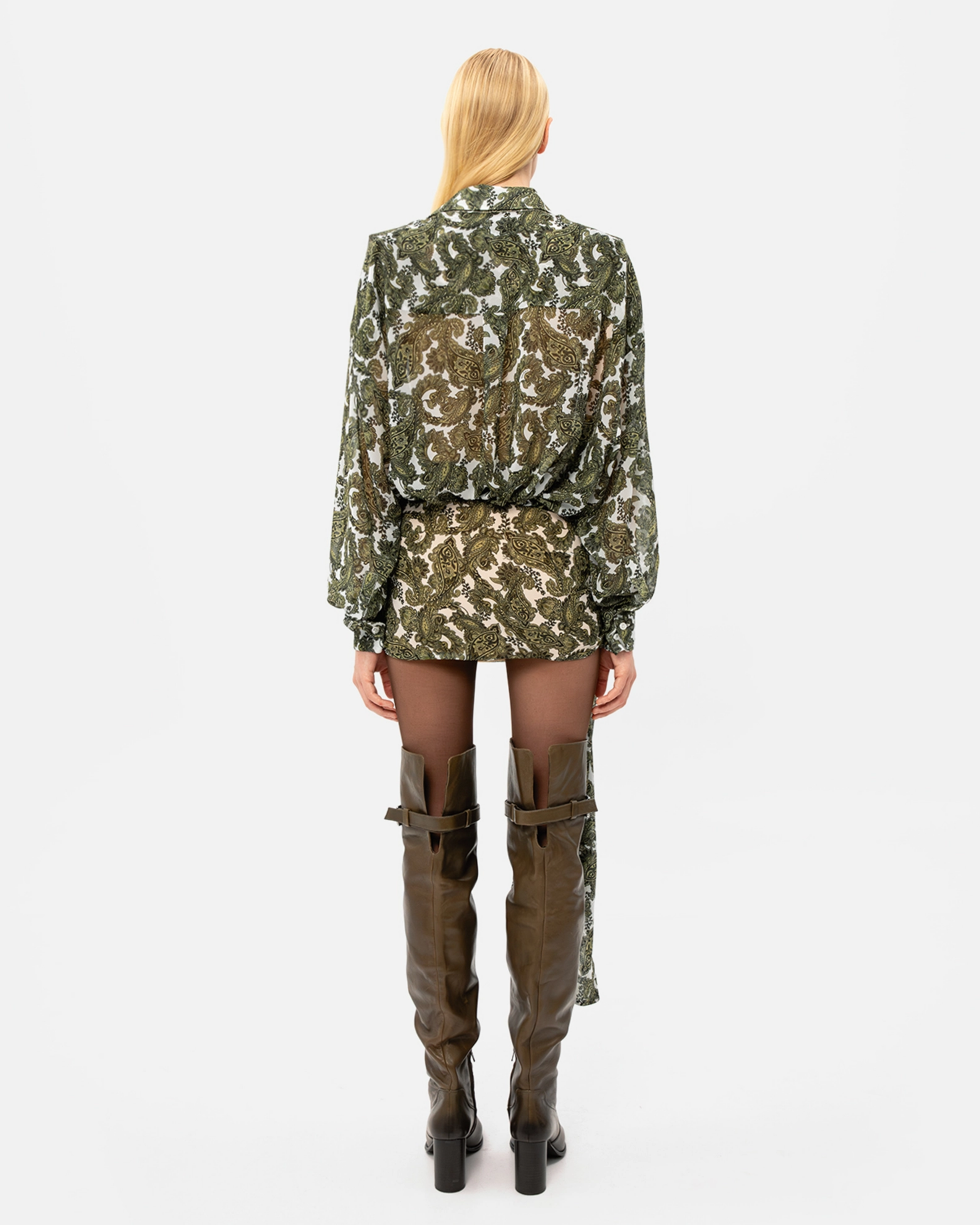 Picture of GREEN PAISLEY WRAP SKIRT