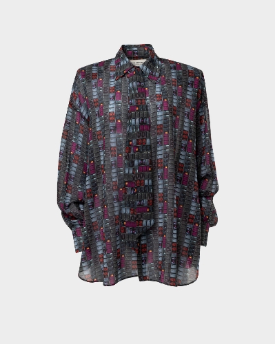 Picture of GREY OS SHIRT WITH PHOTO-NEGATIVE PRINT