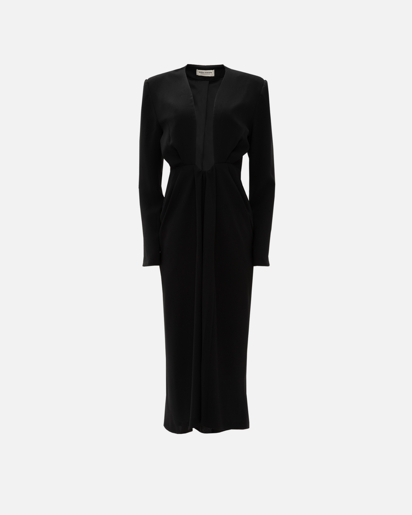 Picture of BLACK SATIN MIDI DRESS