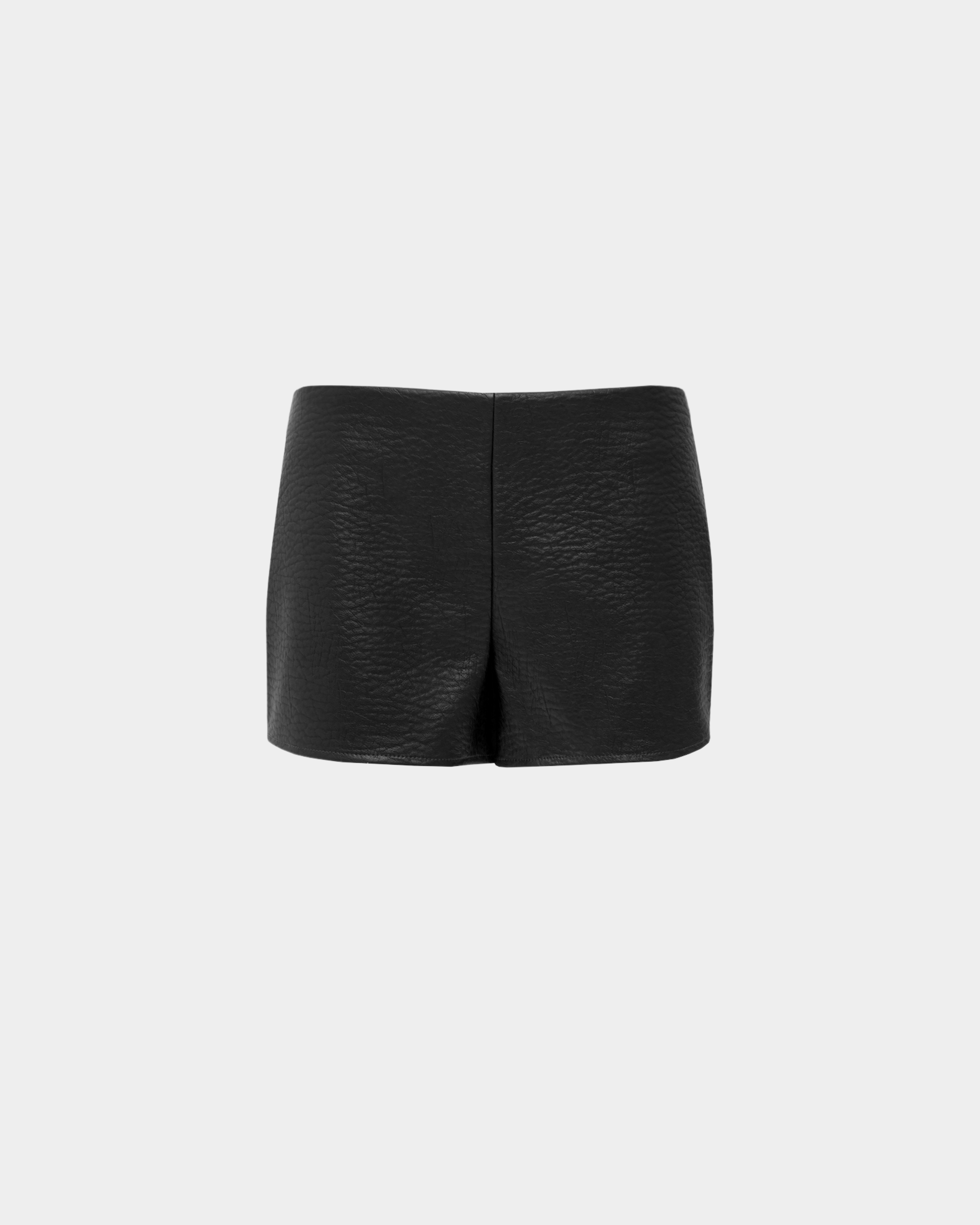 Picture of BLACK FAUX LEATHER SHORTS