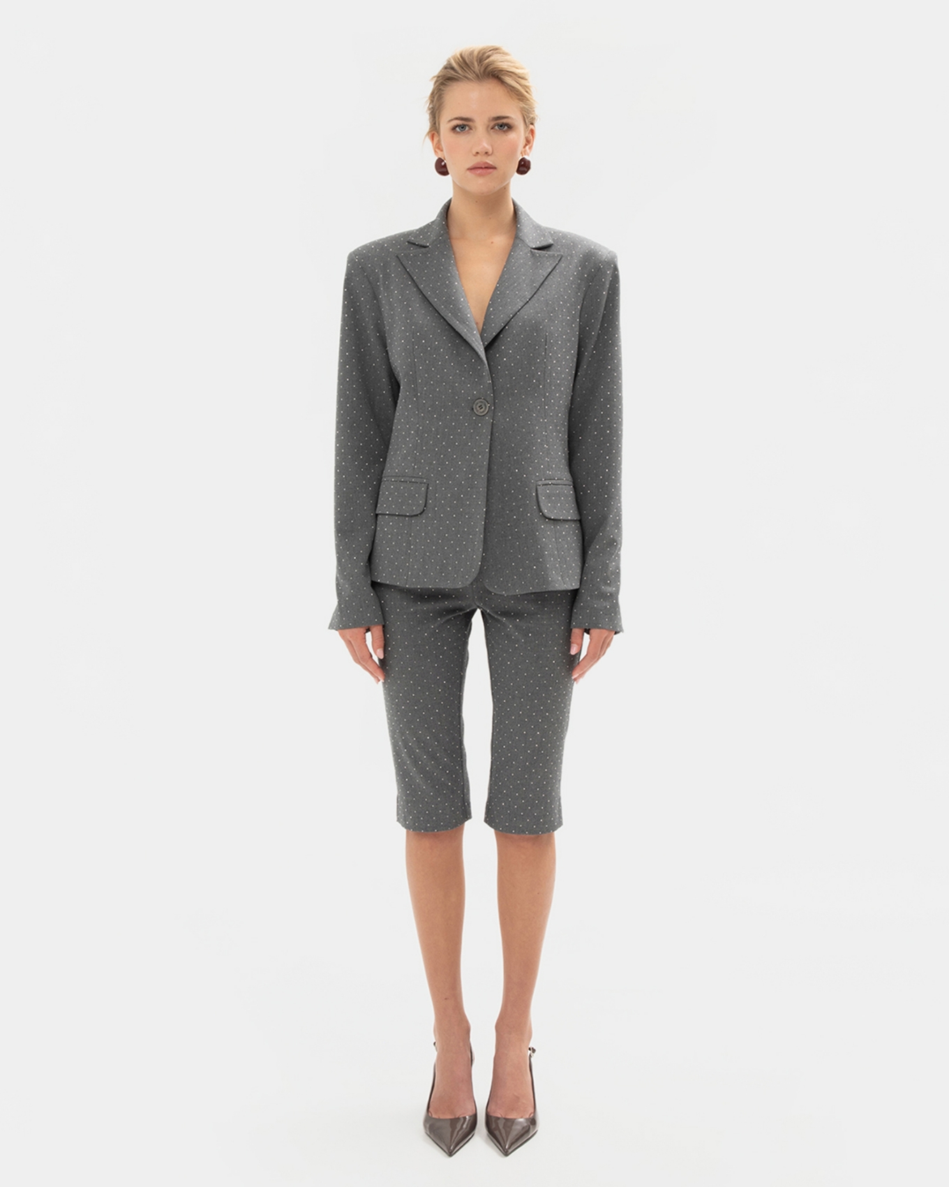 Picture of GREY SPARKLE CAPRI PANTS