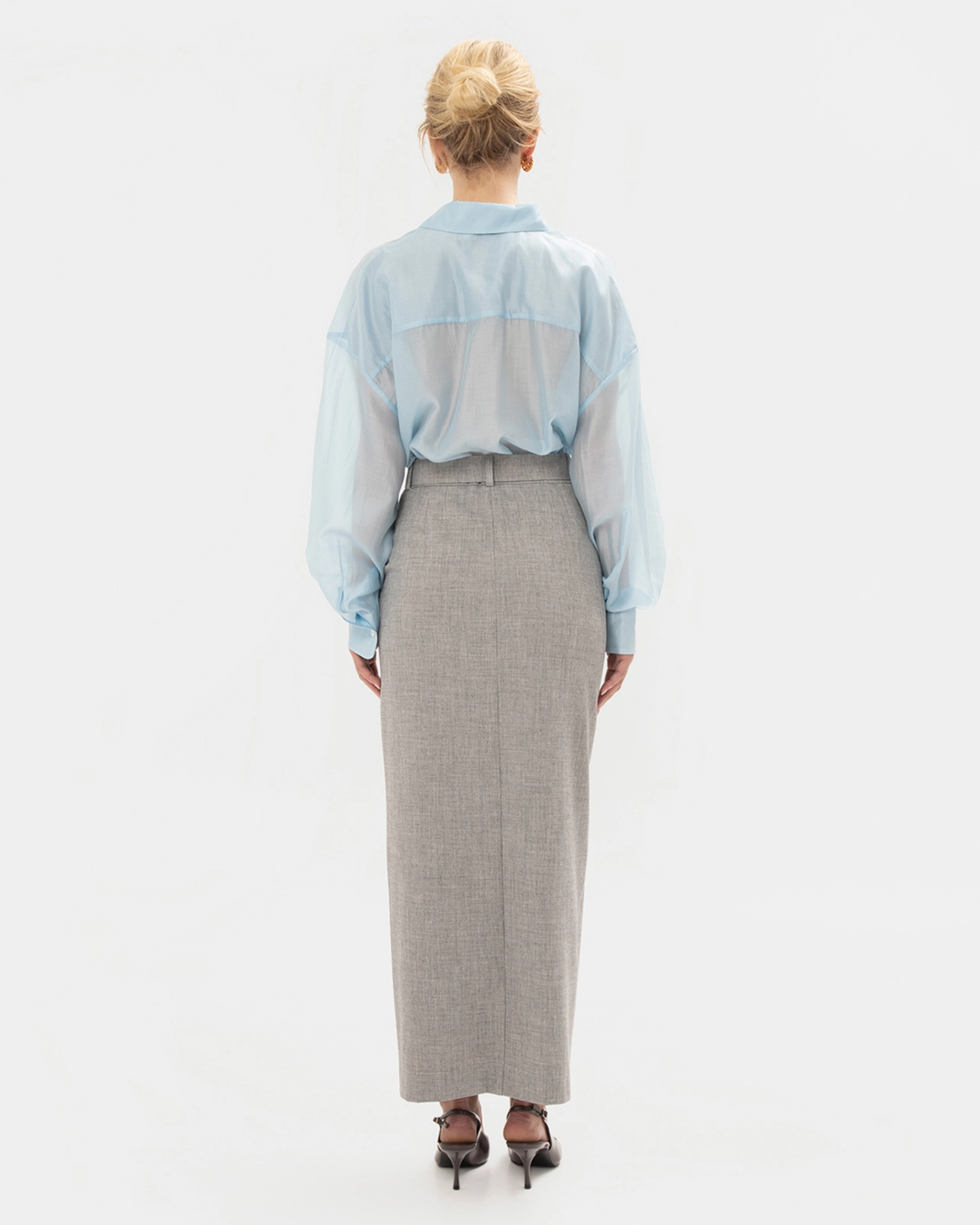 Picture of GREY STRAIGHT-LINE SKIRT