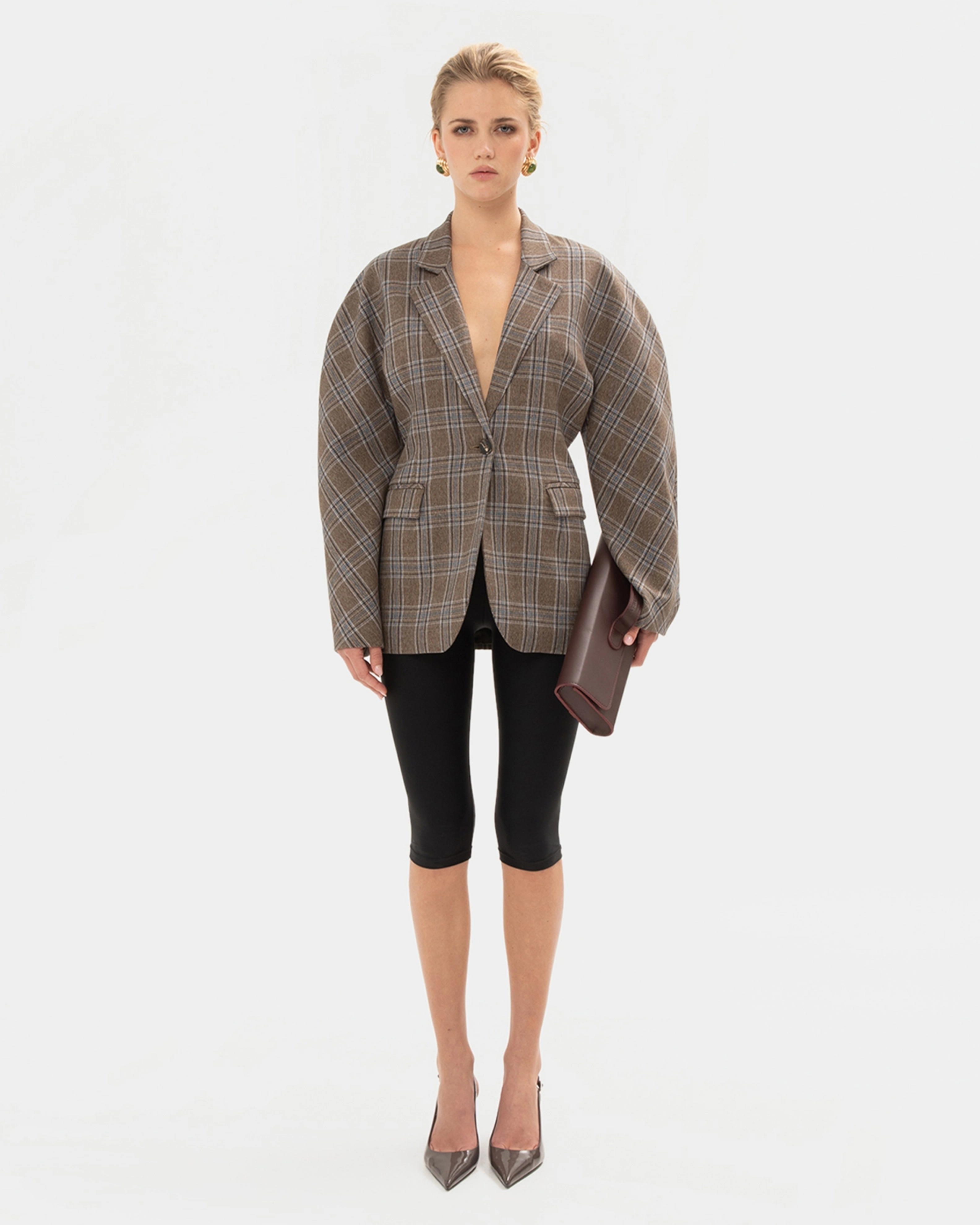 Picture of BROWN CHEQUERED BLAZER