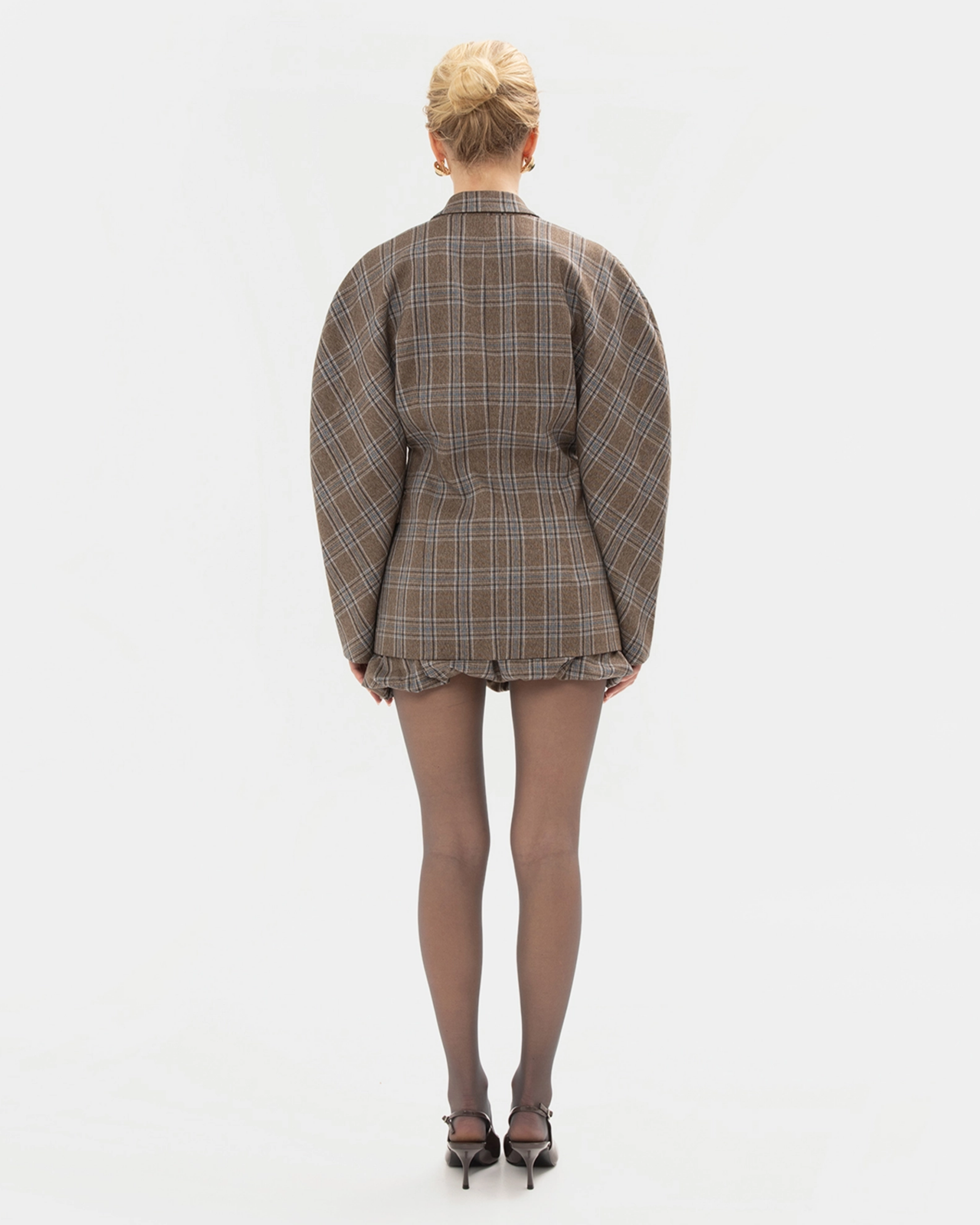 Picture of BROWN CHEQUERED BLAZER