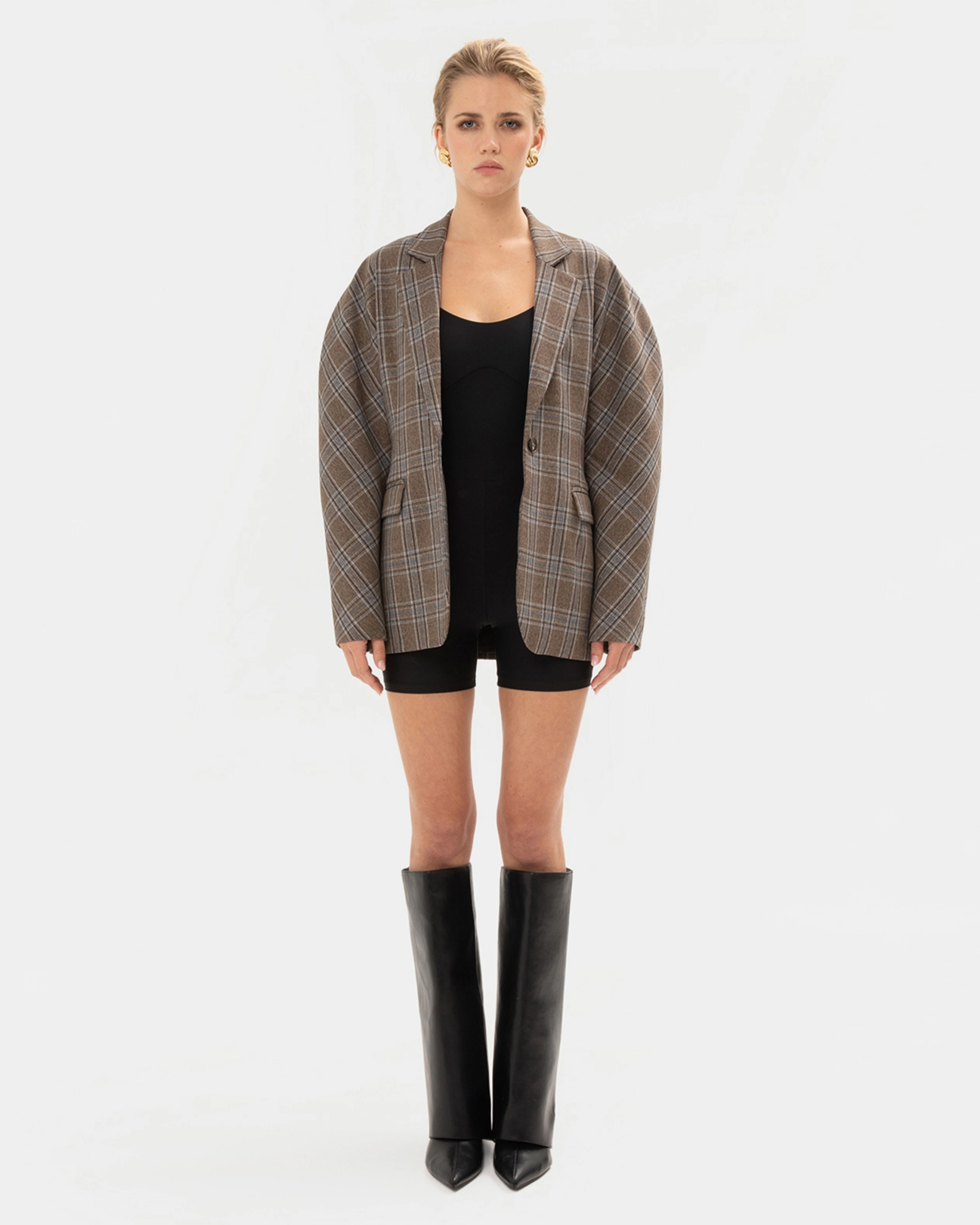 Picture of BROWN CHEQUERED BLAZER