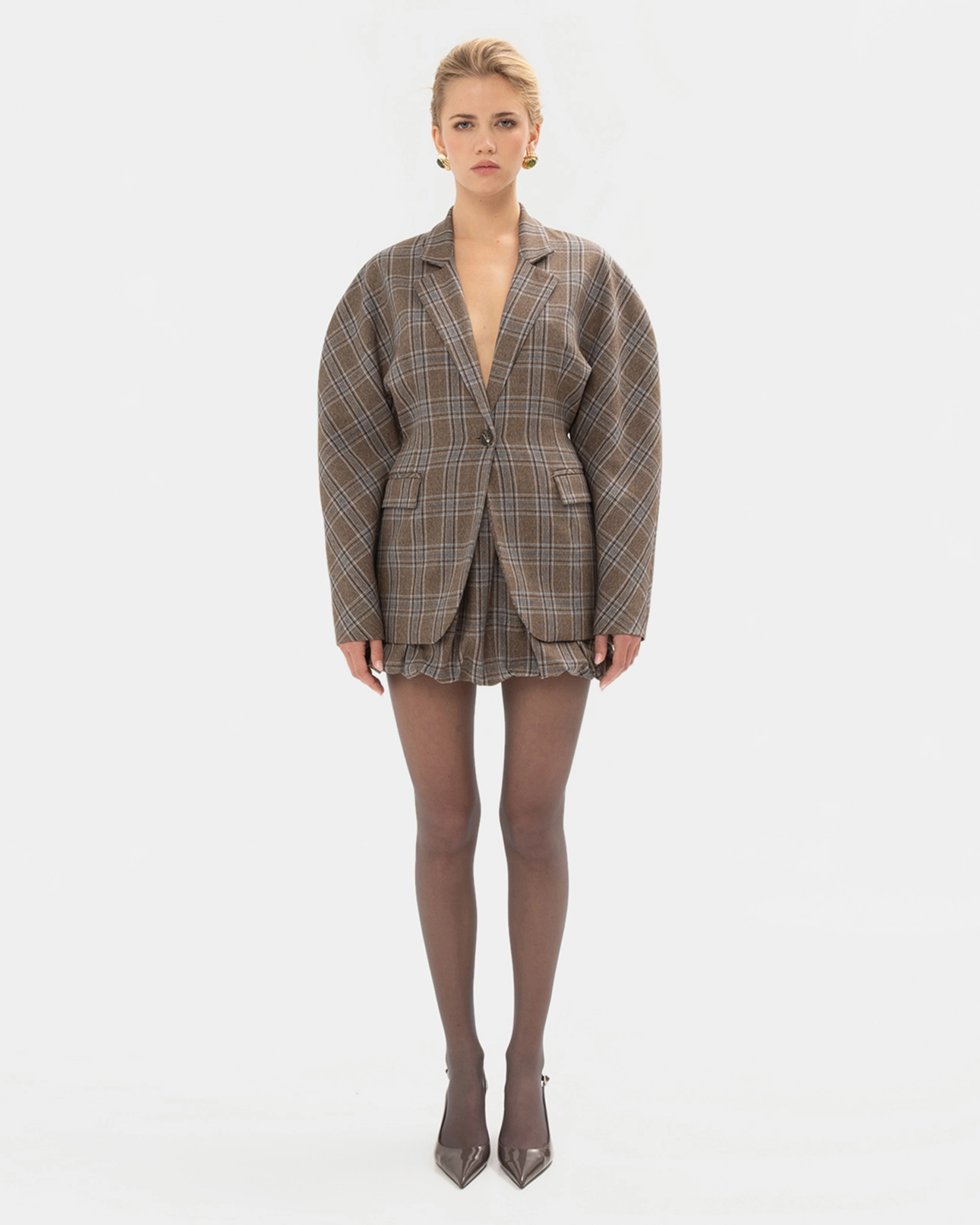 Picture of BROWN CHEQUERED SKIRT