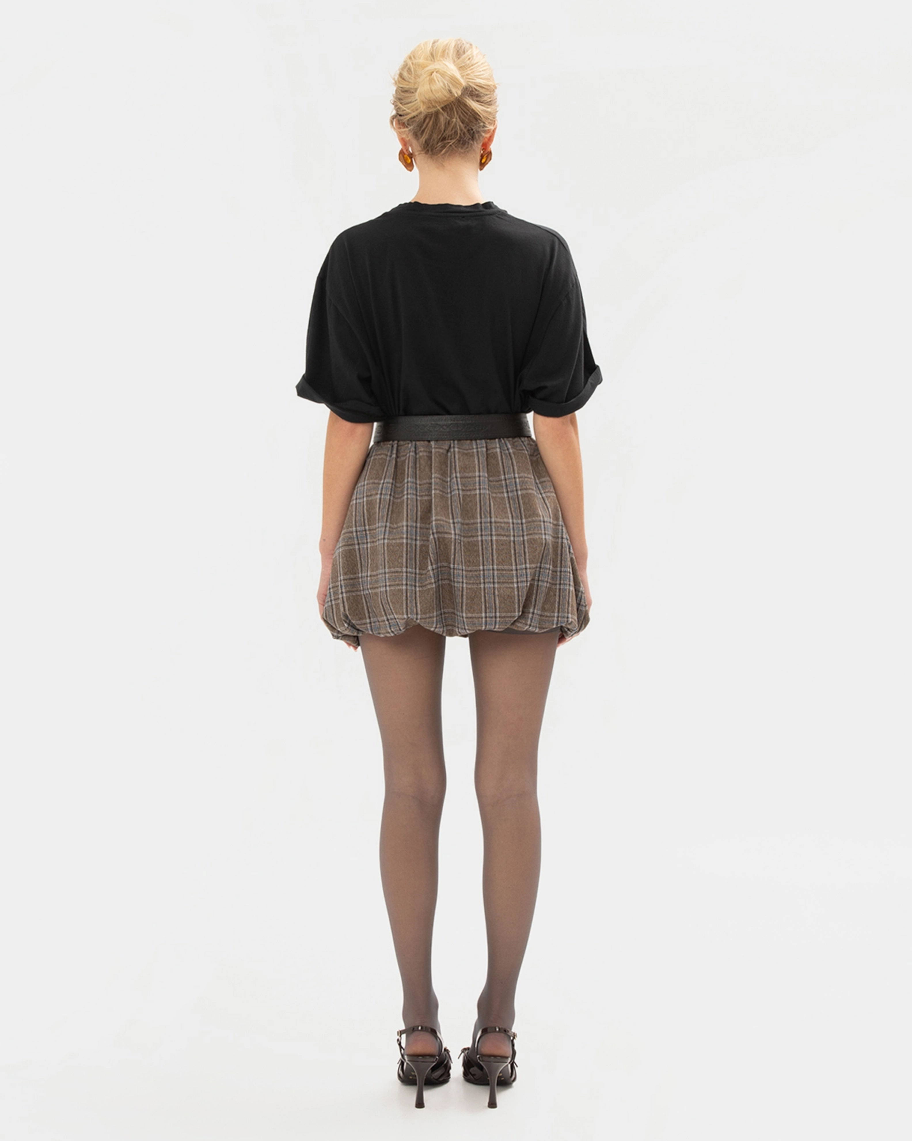 Picture of BROWN CHEQUERED SKIRT