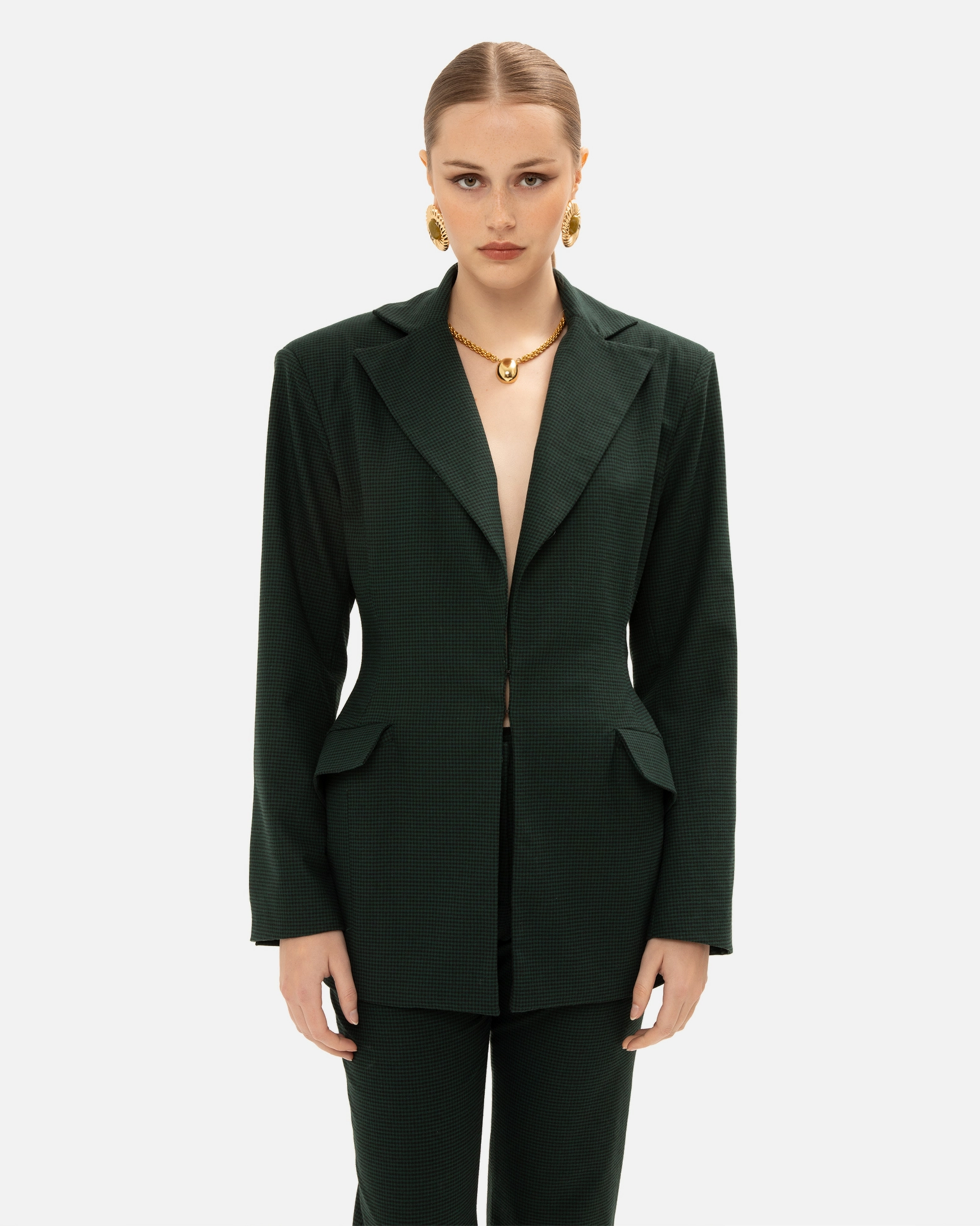Picture of PINE GREEN CHEQUERED BLAZER