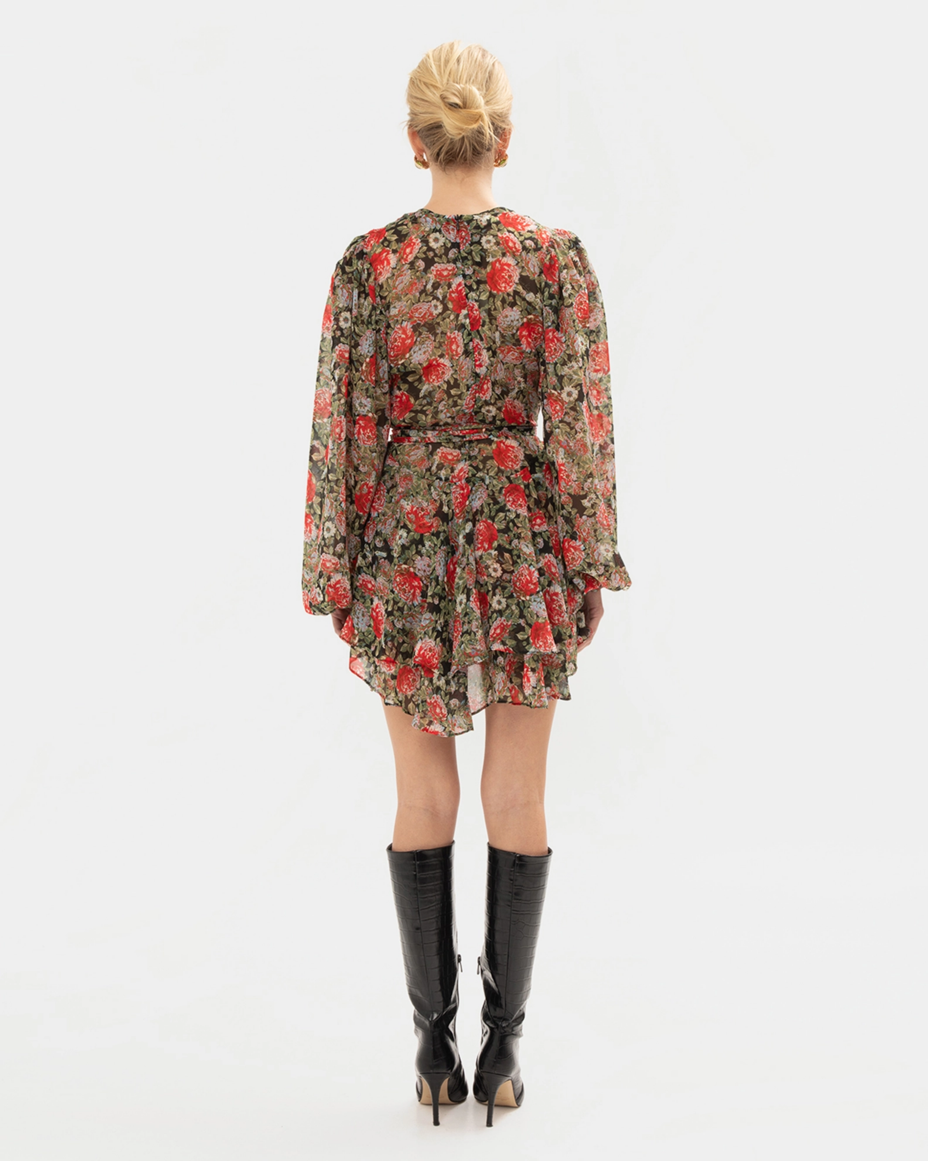 Picture of RED FLORAL MINI DRESS