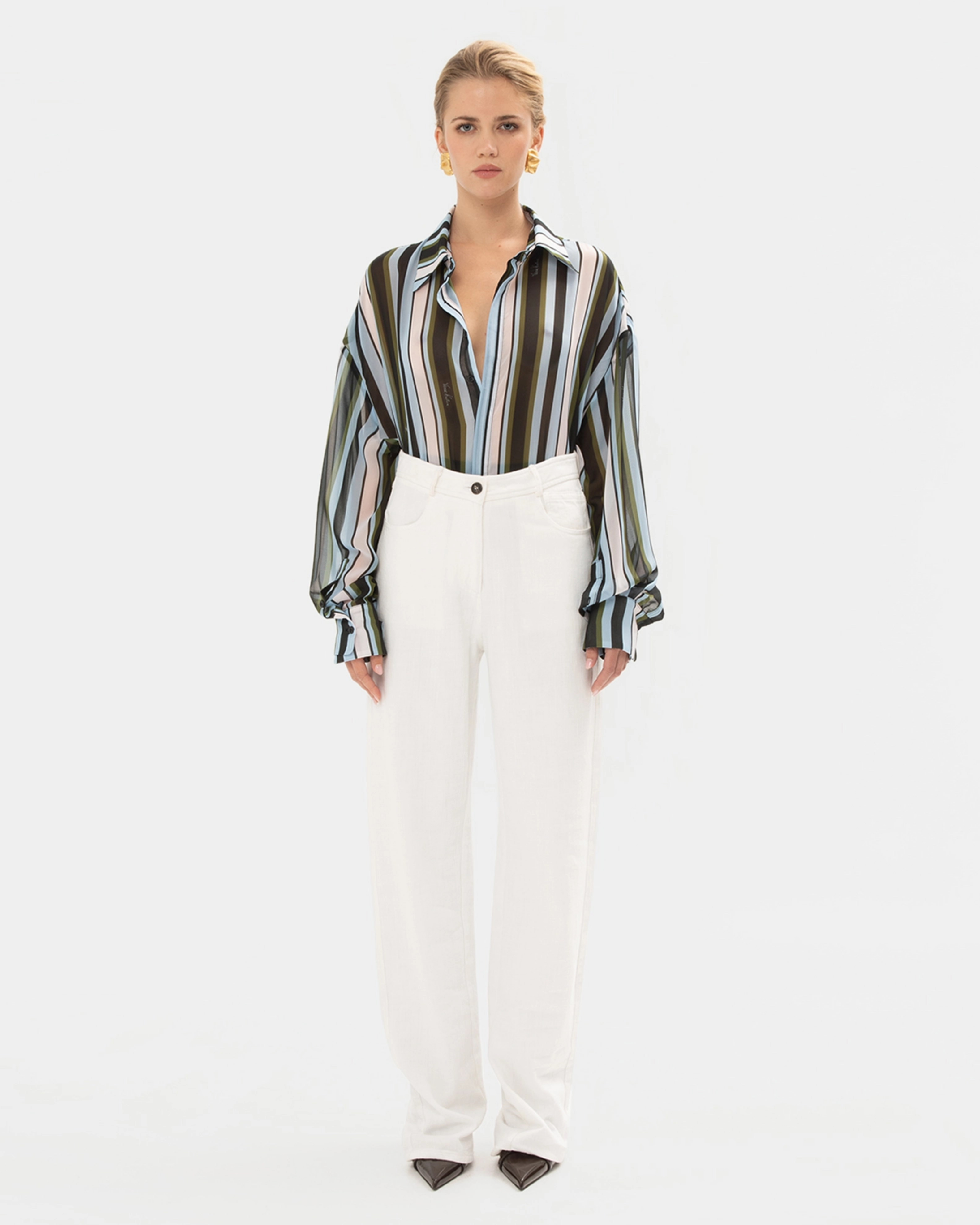 Picture of CREME STRAIGHT-LINE JEANS