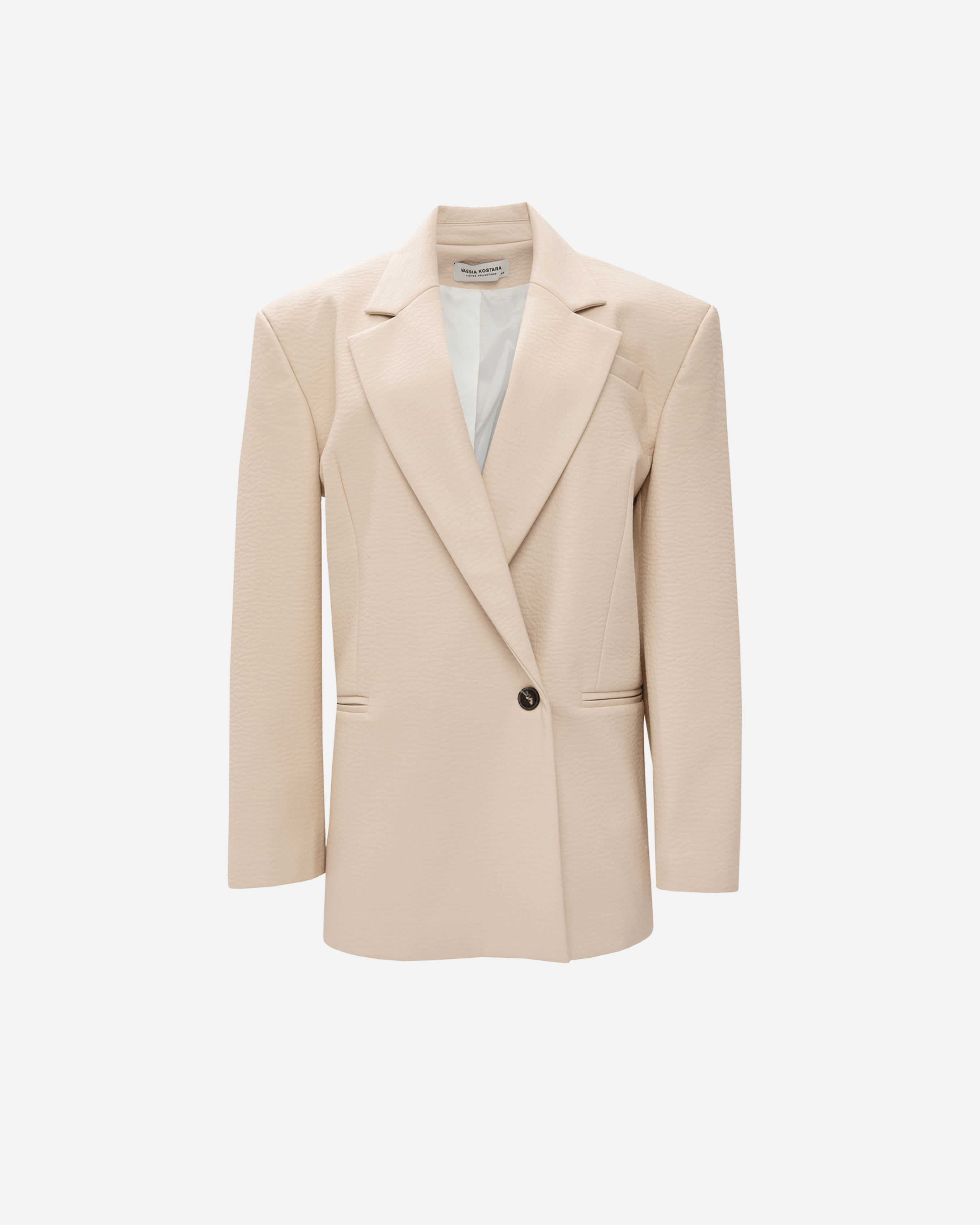 Picture of CREME FAUX LEATHER BLAZER
