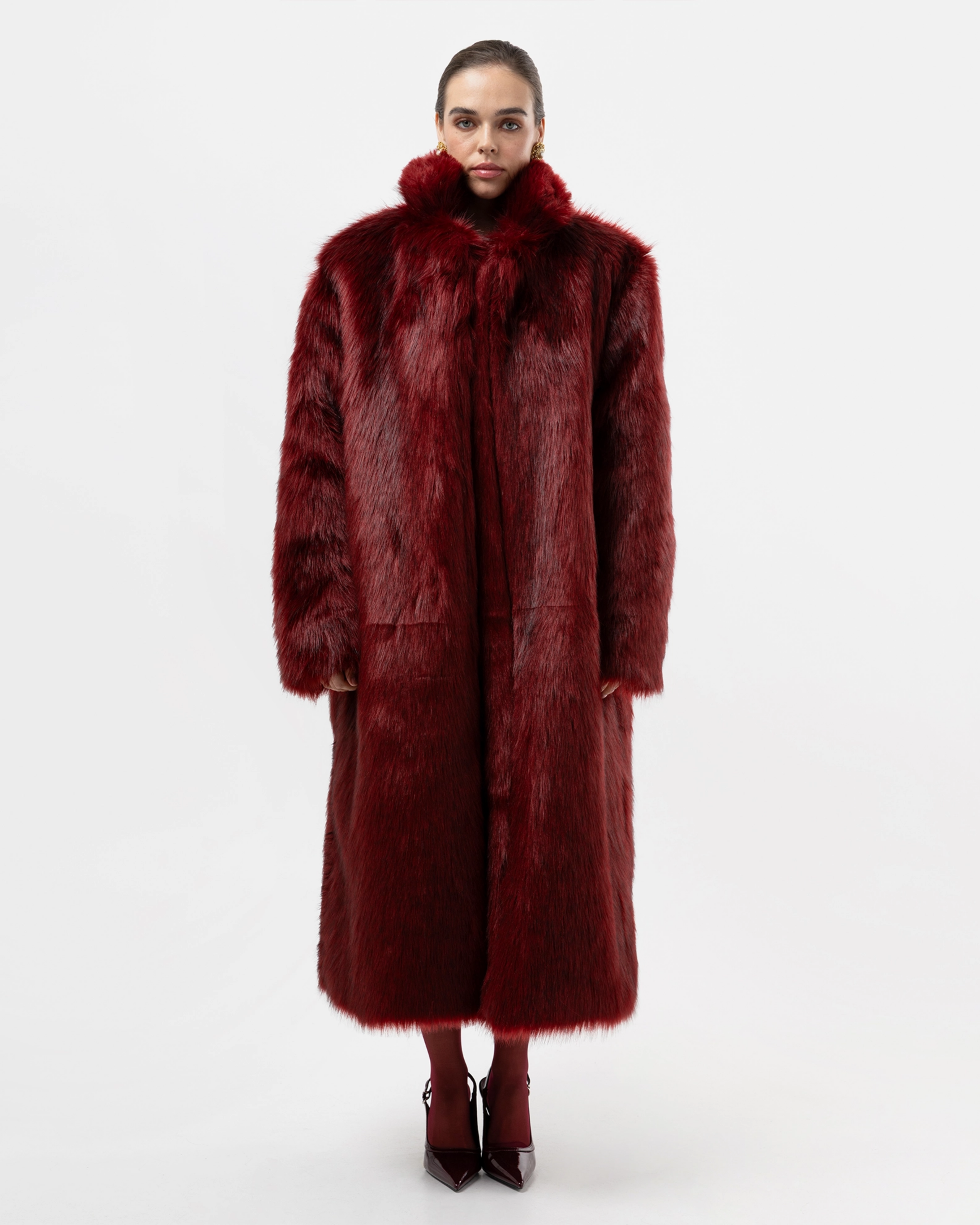 Picture of BURGUNDY FAUX FUR