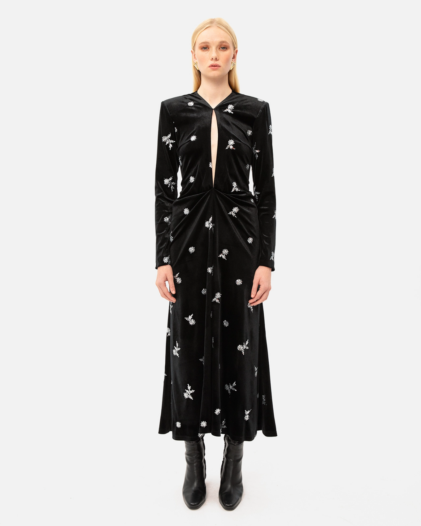 Picture of BLACK VELVET MIDI DRESS
