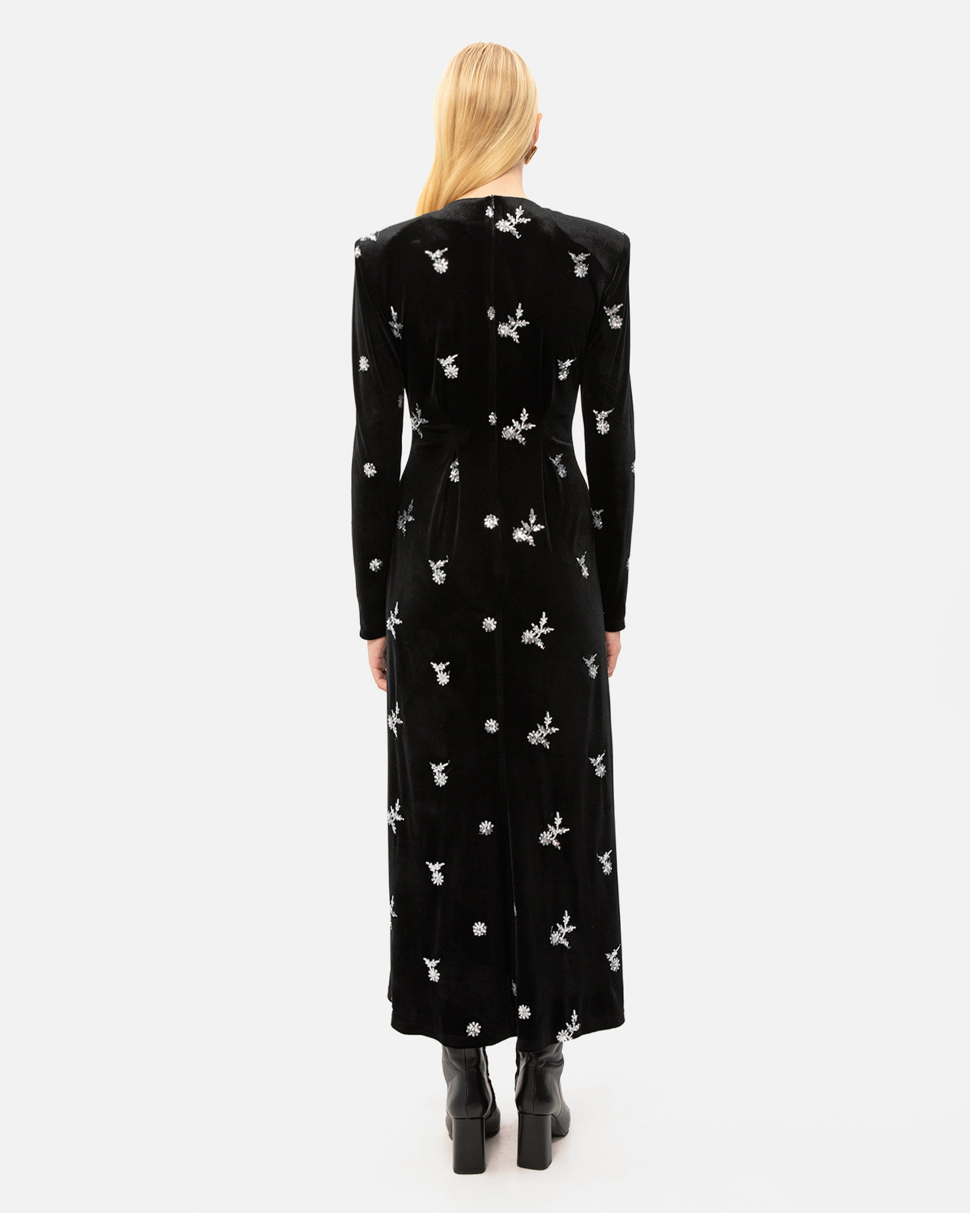Picture of BLACK VELVET MIDI DRESS
