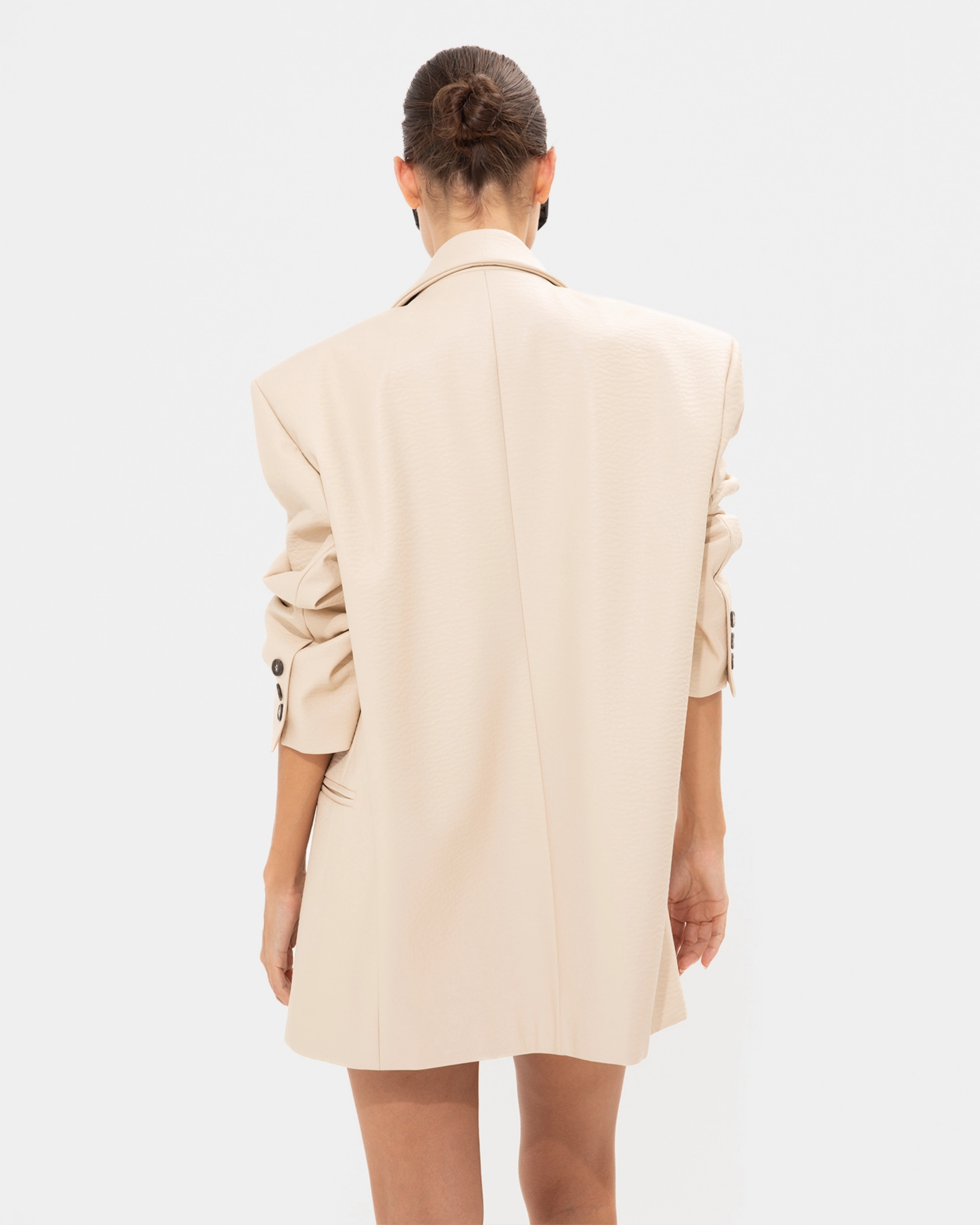 Picture of CREME FAUX LEATHER BLAZER