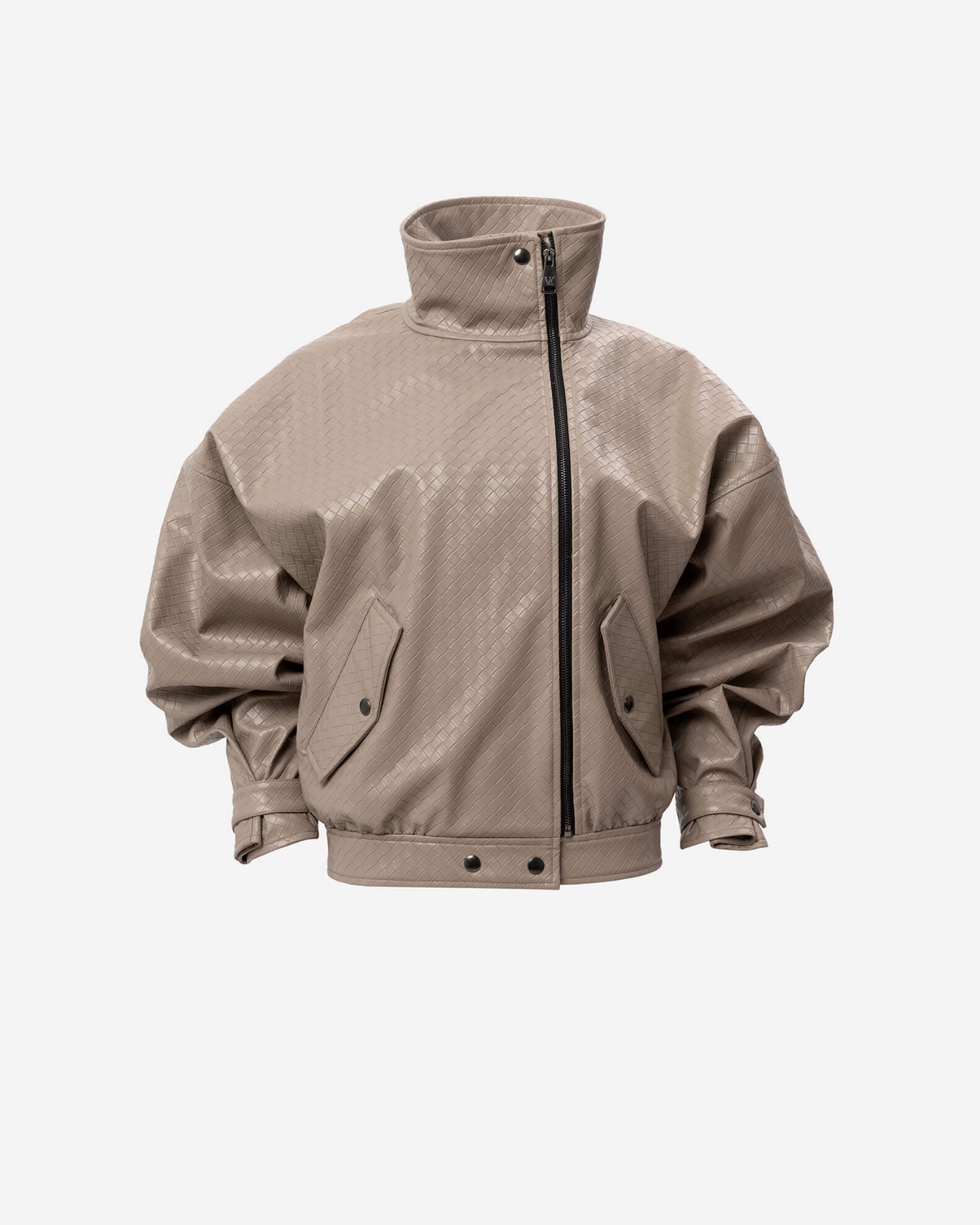 Picture of PANAMA WEAVE BEIGE BOMBER JACKET