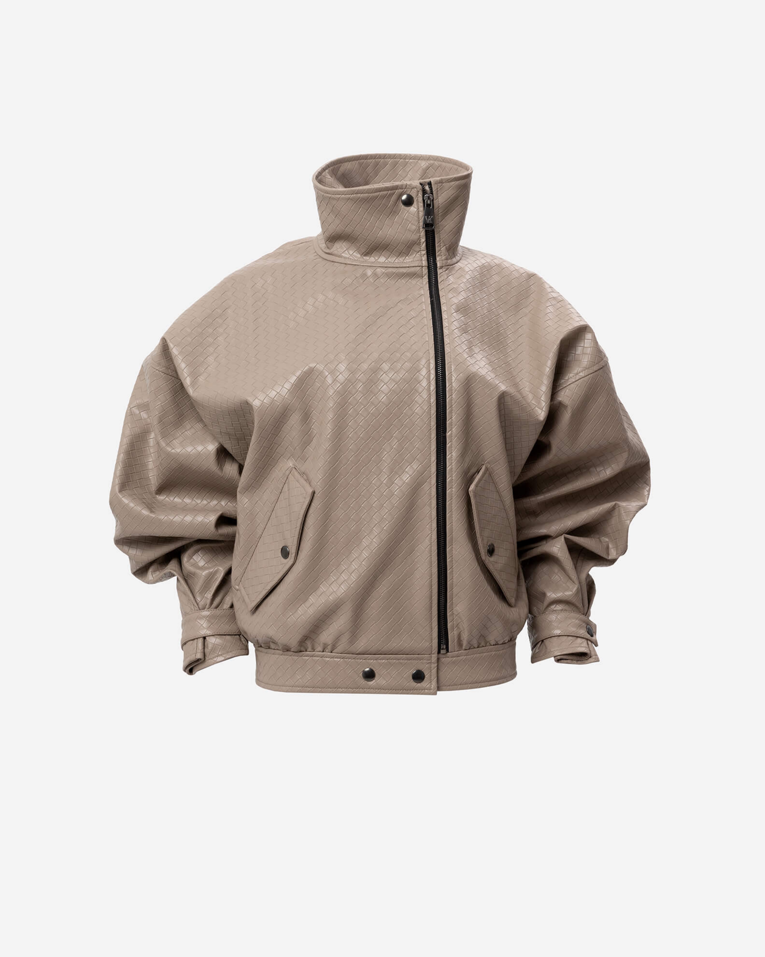 Picture of PANAMA WEAVE BEIGE BOMBER JACKET