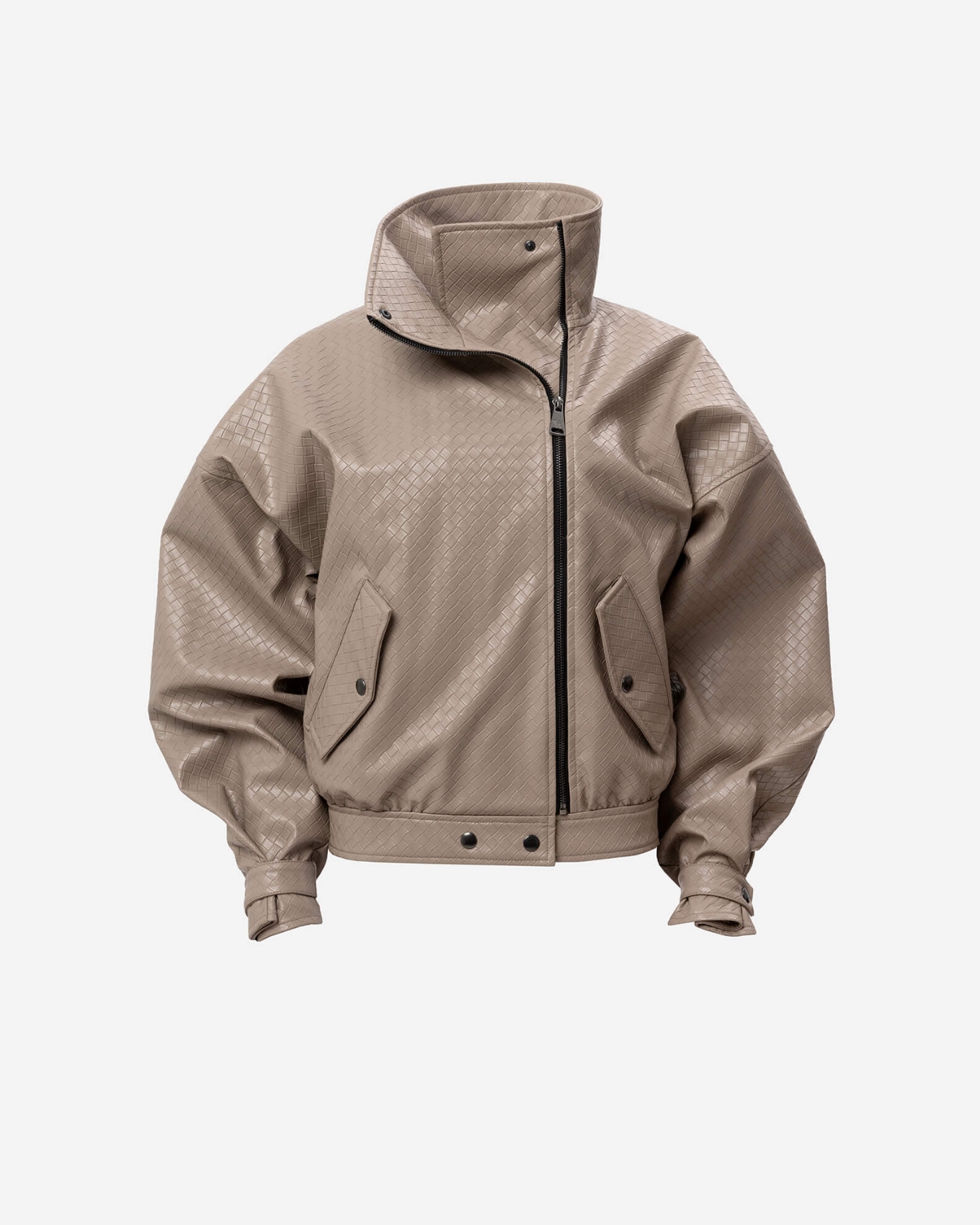 Picture of PANAMA WEAVE BEIGE BOMBER JACKET