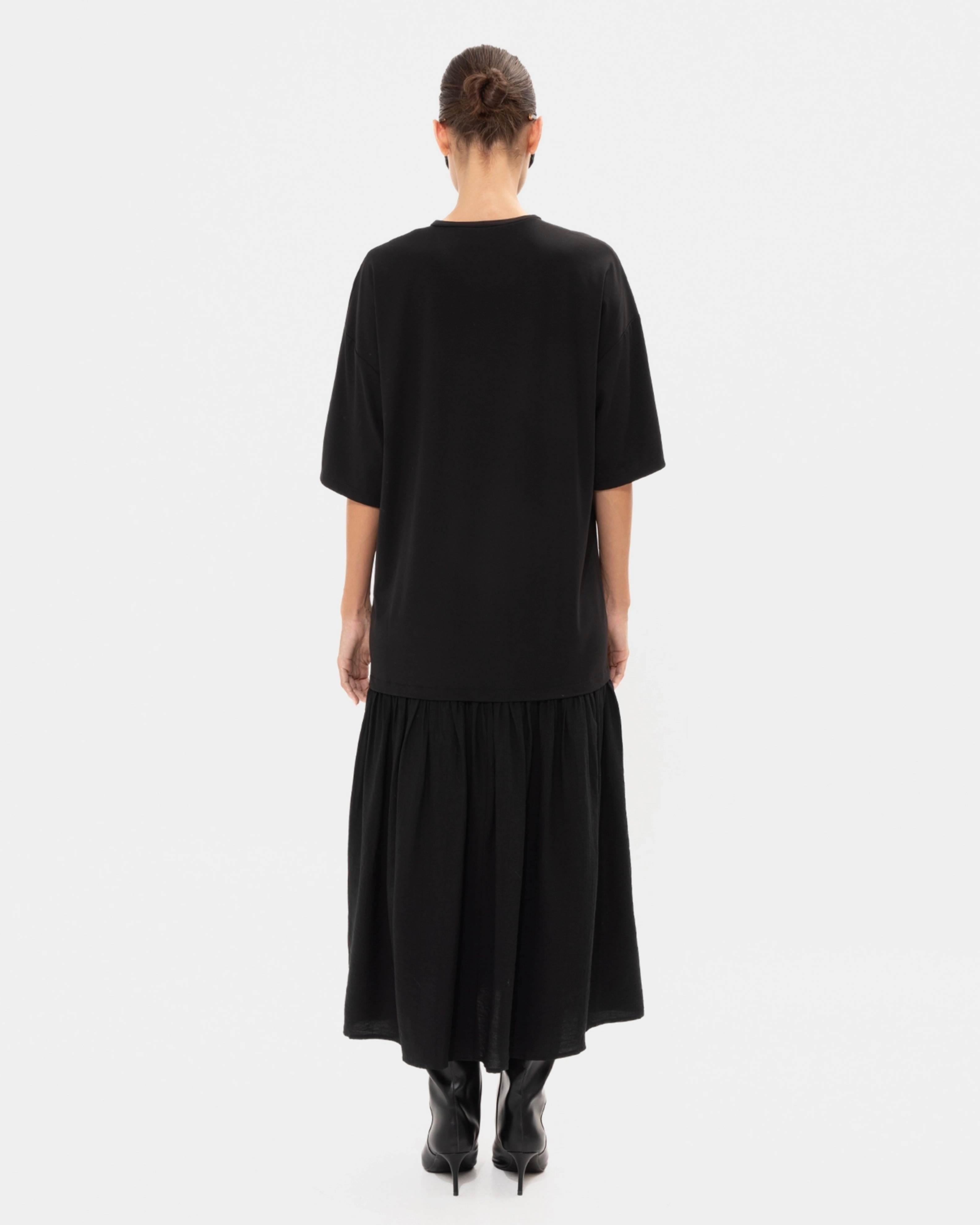 Picture of BLACK PANELLED MIDI DRESS