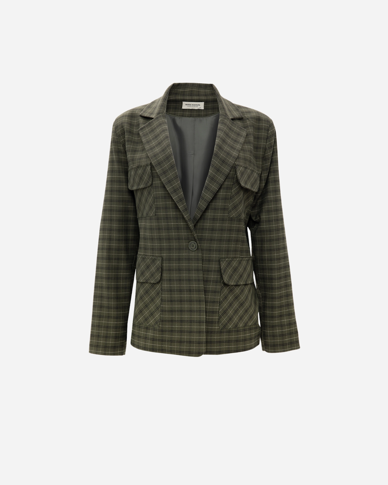 Picture of OLIVE CHEQUERED BLAZER