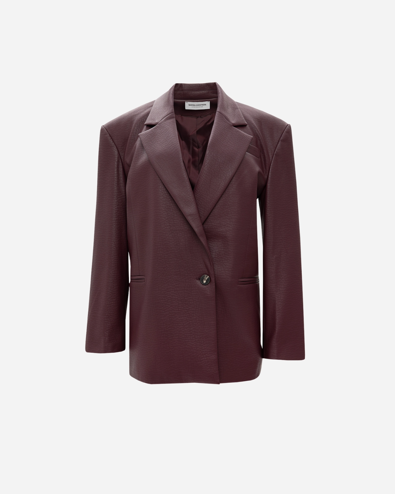 Picture of AMETHYST FAUX LEATHER BLAZER