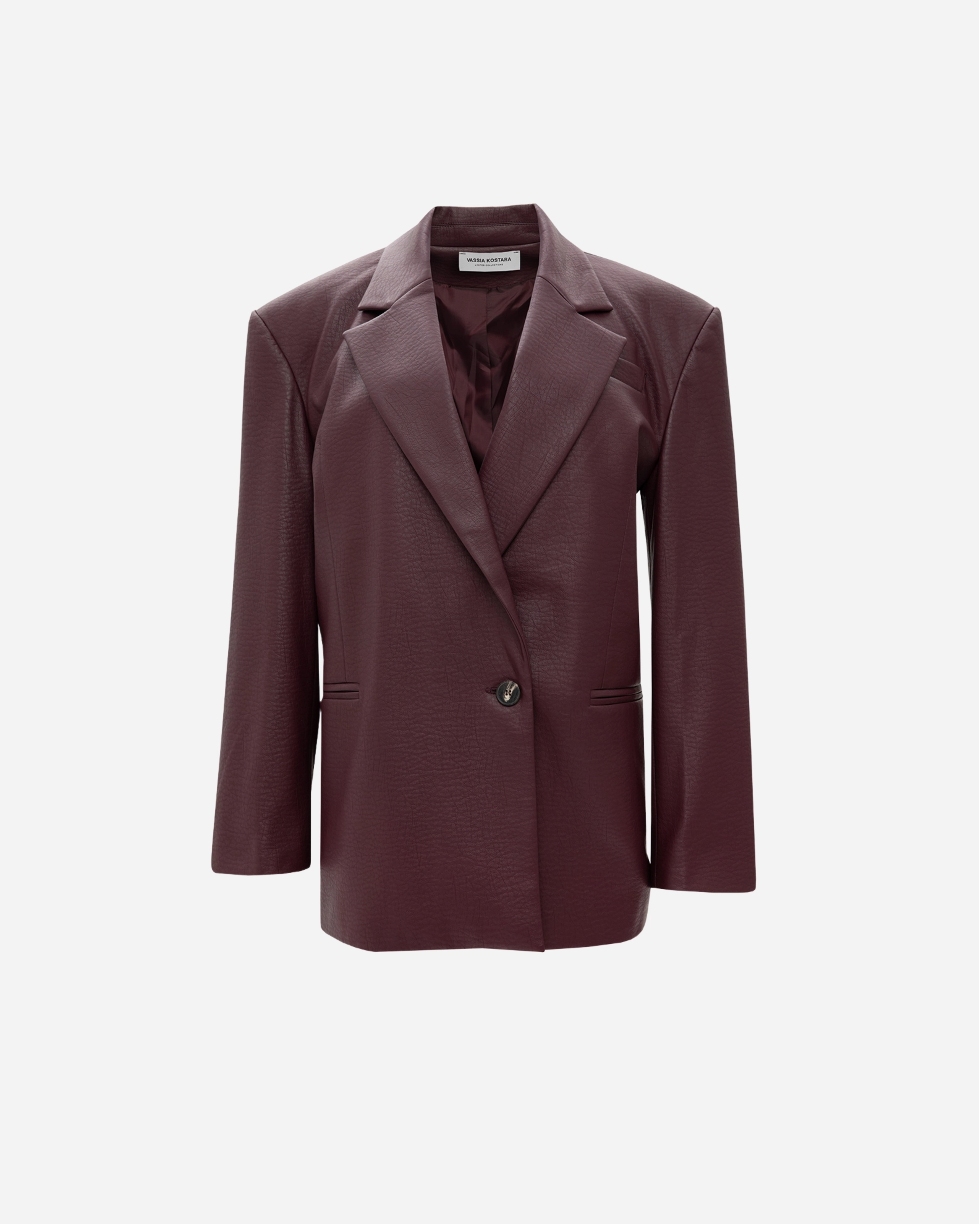 Picture of AMETHYST FAUX LEATHER BLAZER