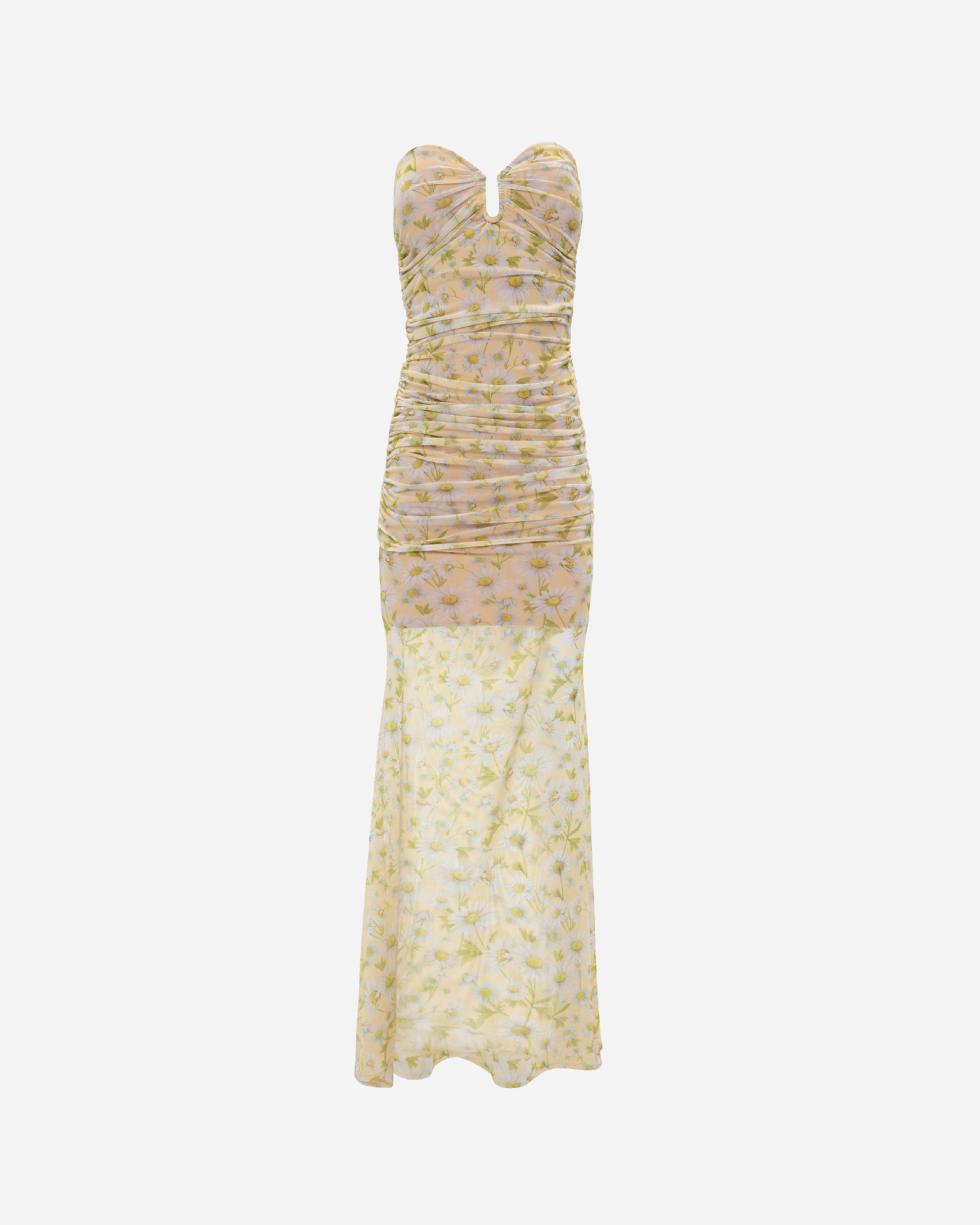 Chamomile Print Strapless Mesh Dress | Vassia Kostara