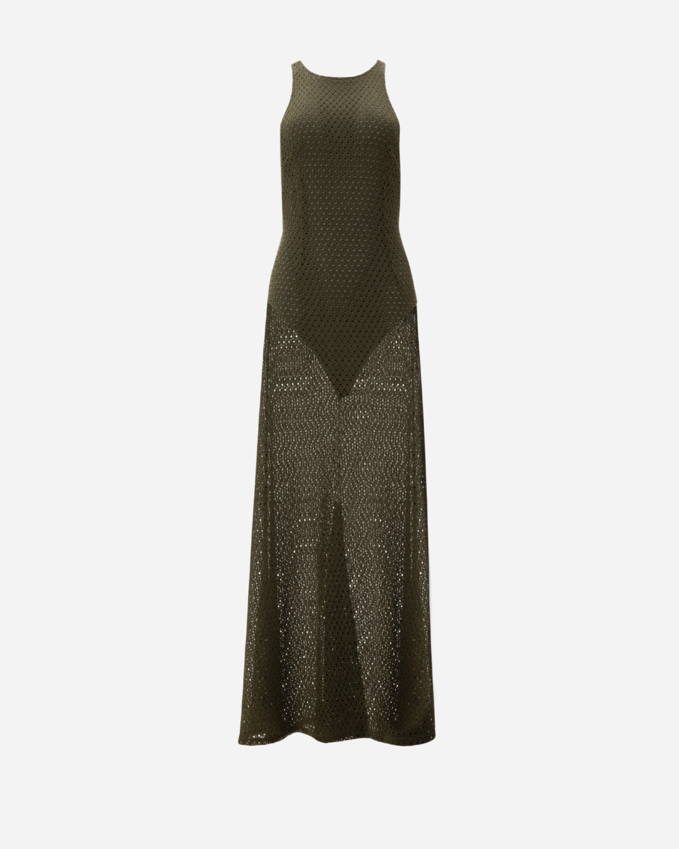 Picture of Khaki Crocheted Maxi Dress