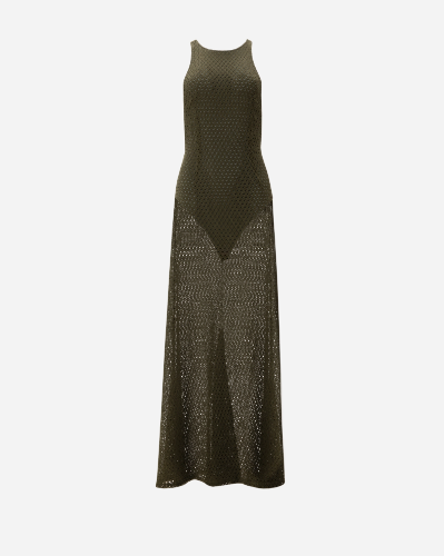 Picture of Khaki Crocheted Maxi Dress