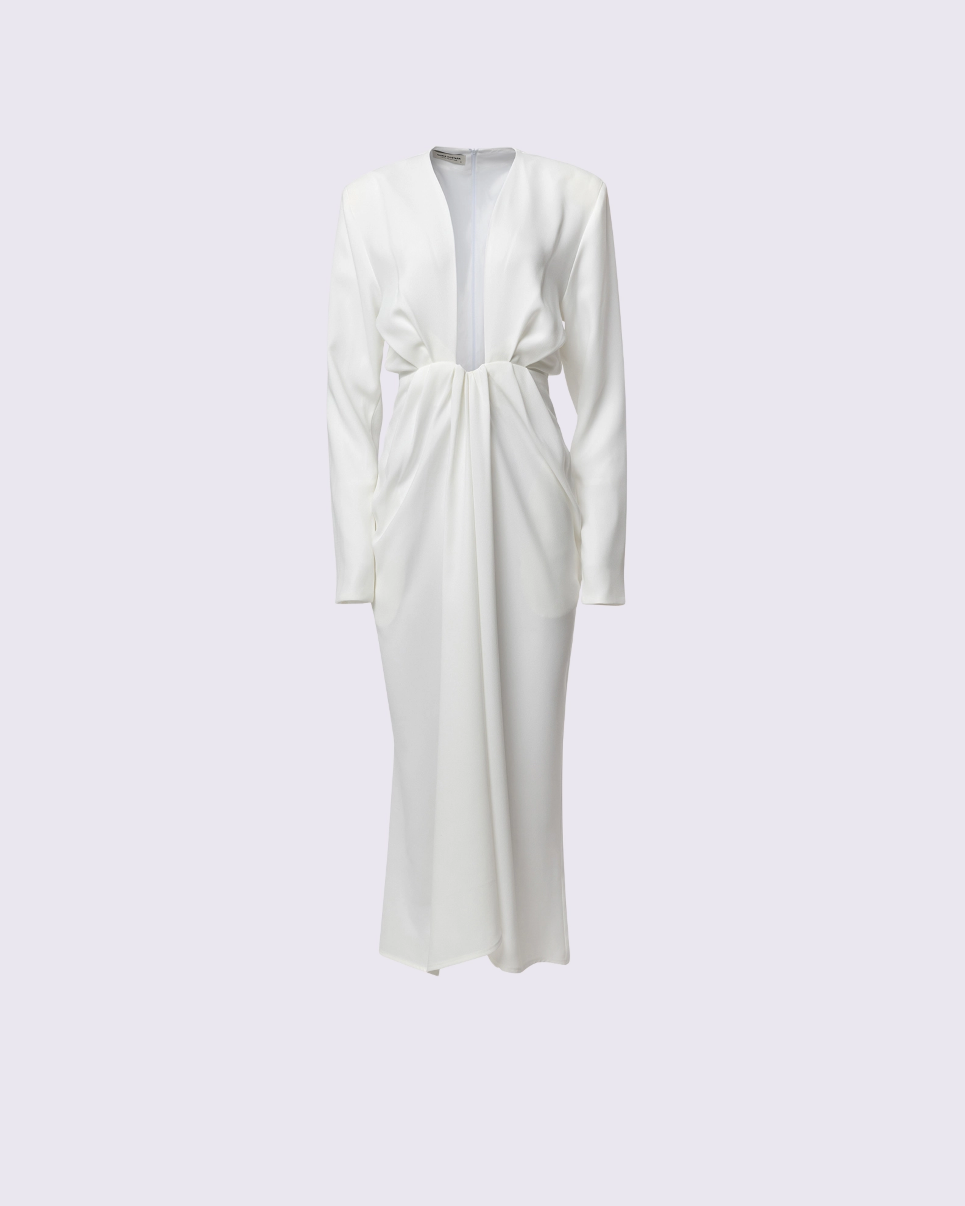 Picture of WHITE DRAPED MIDI DRESS