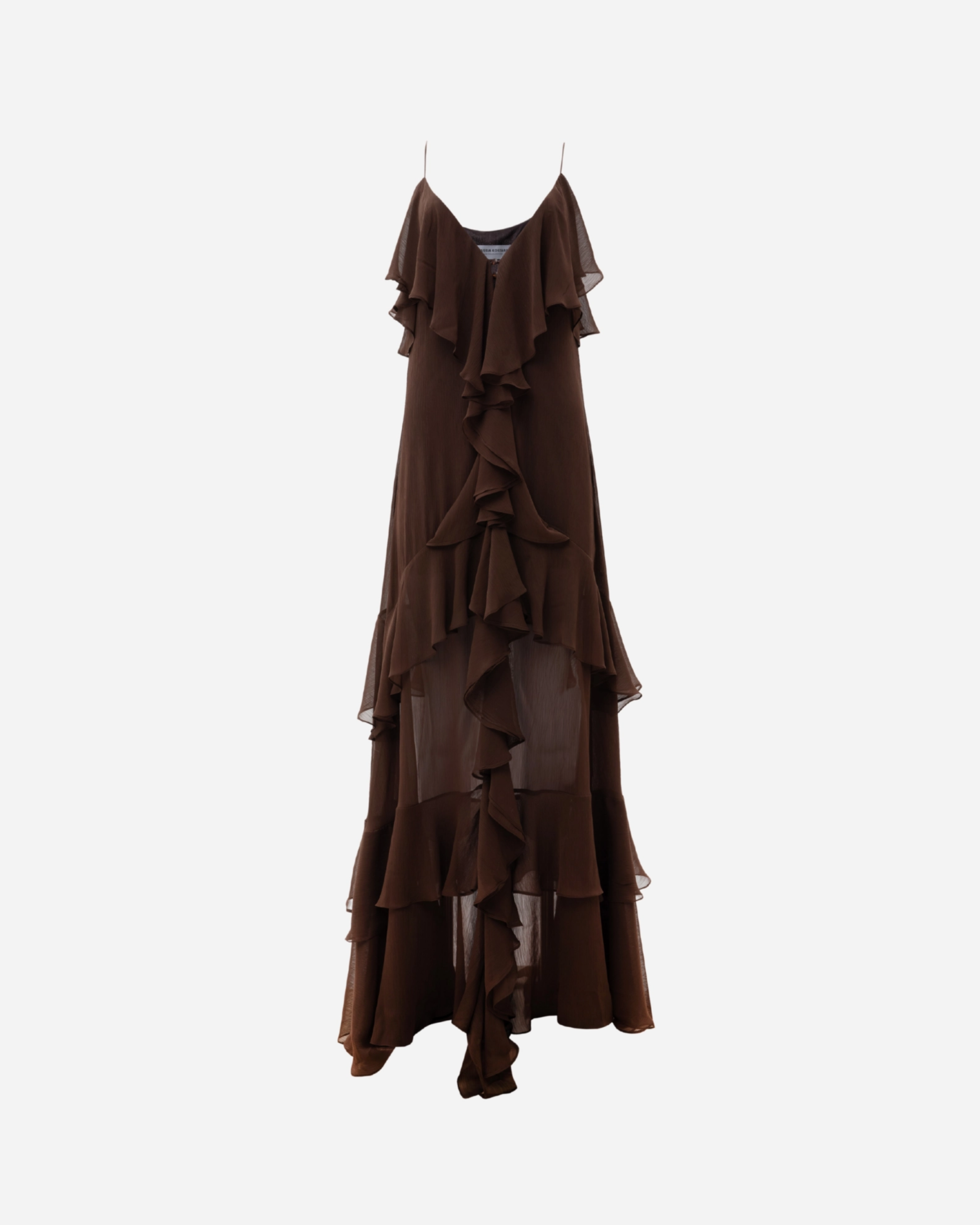 Picture of Brown Ruffled Maxi Dress
