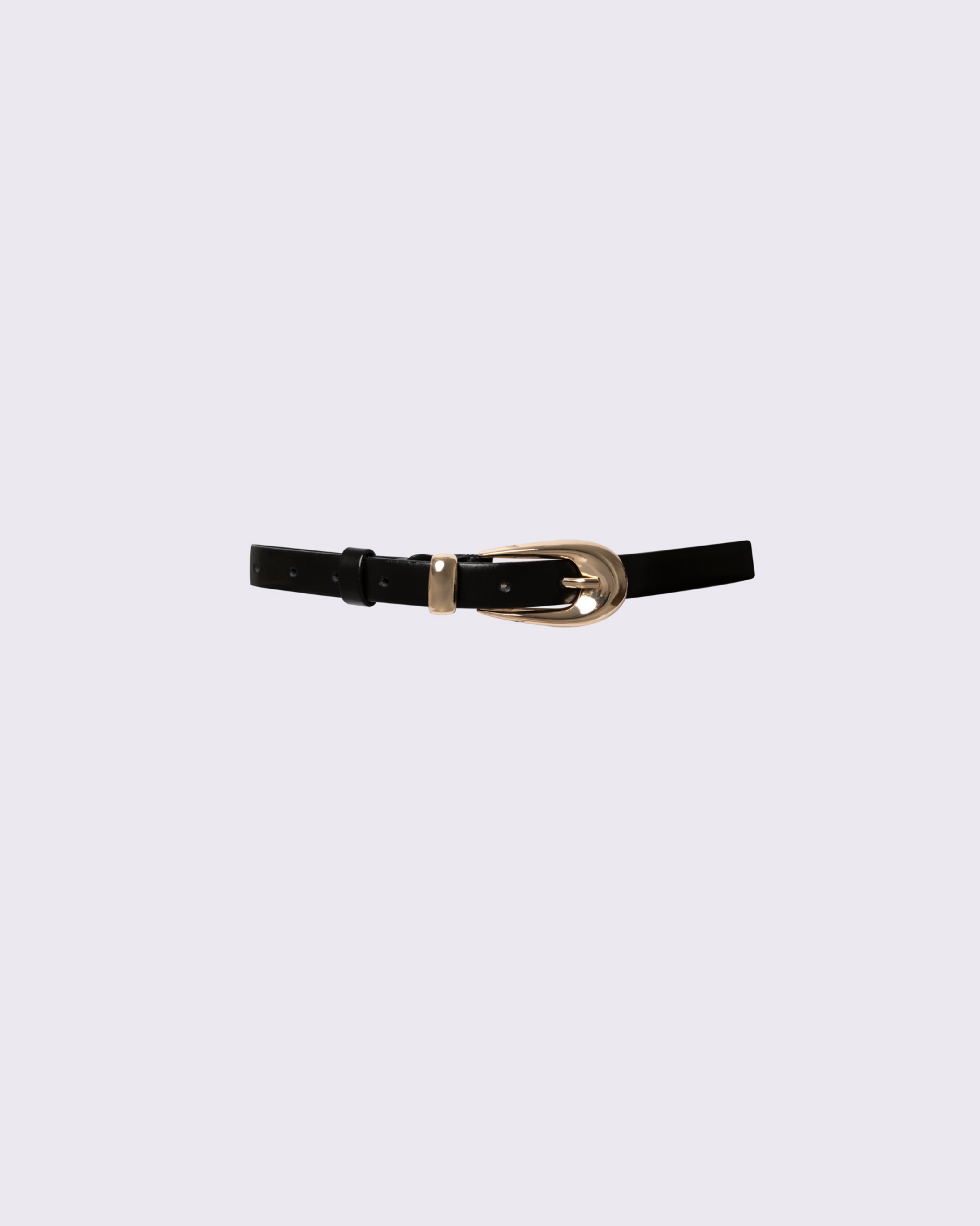 Picture of SLIM LEATHER BELT WITH GOLD BUCKLE