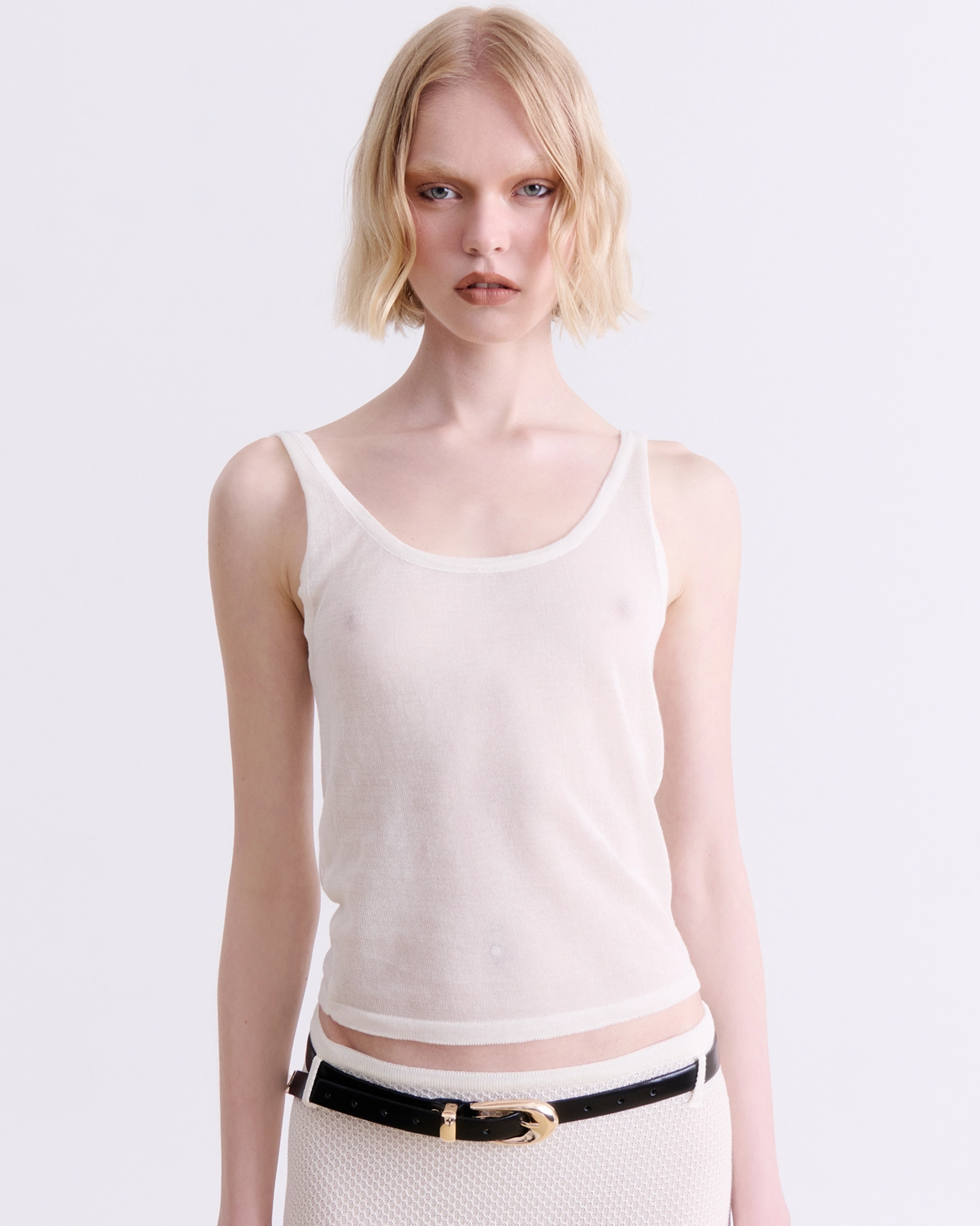 Picture of CREAM KNIT TANK TOP