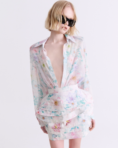 Picture of PASTEL FLORAL PRINT OS SHIRT