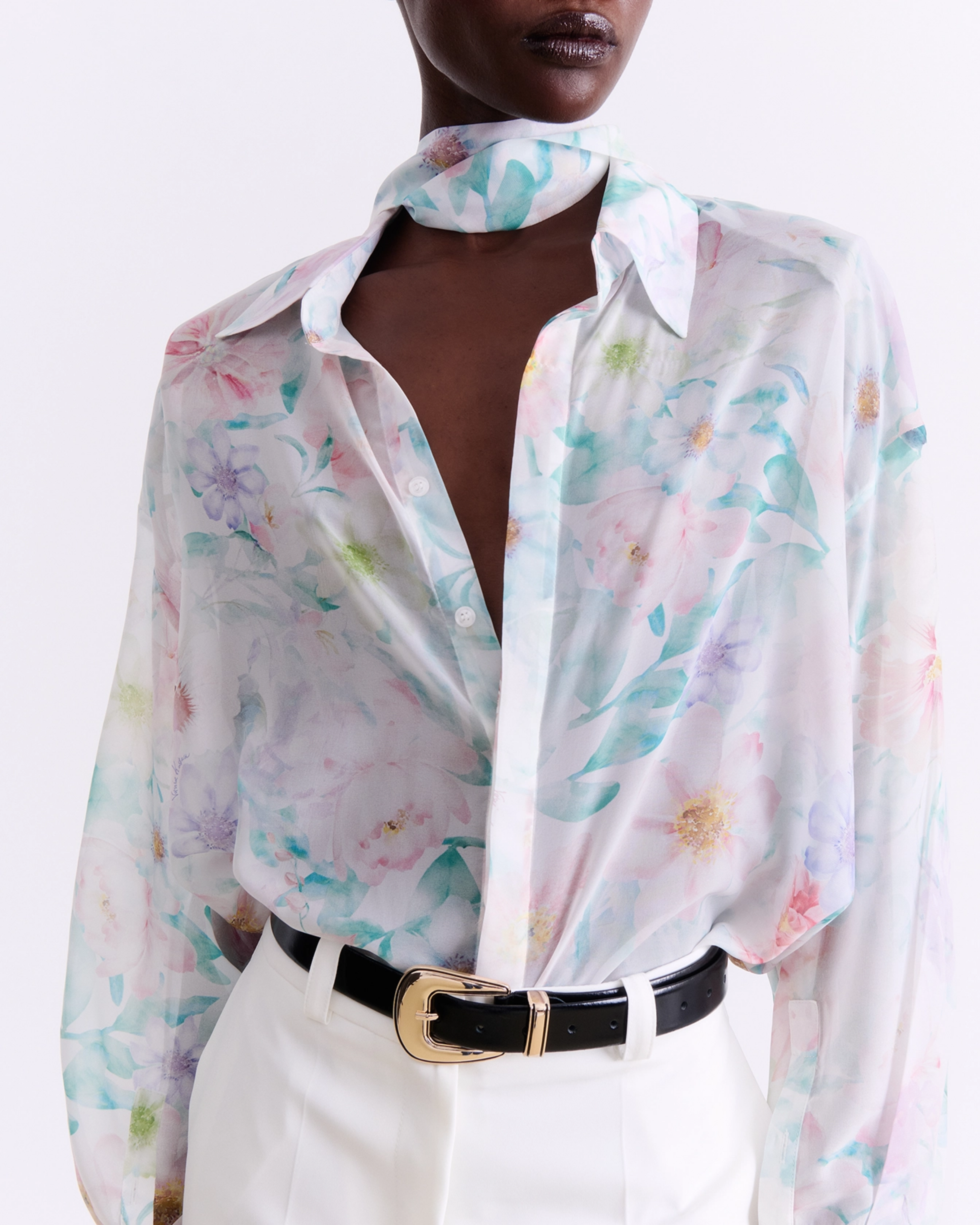 Picture of PASTEL FLORAL PRINT OS SHIRT