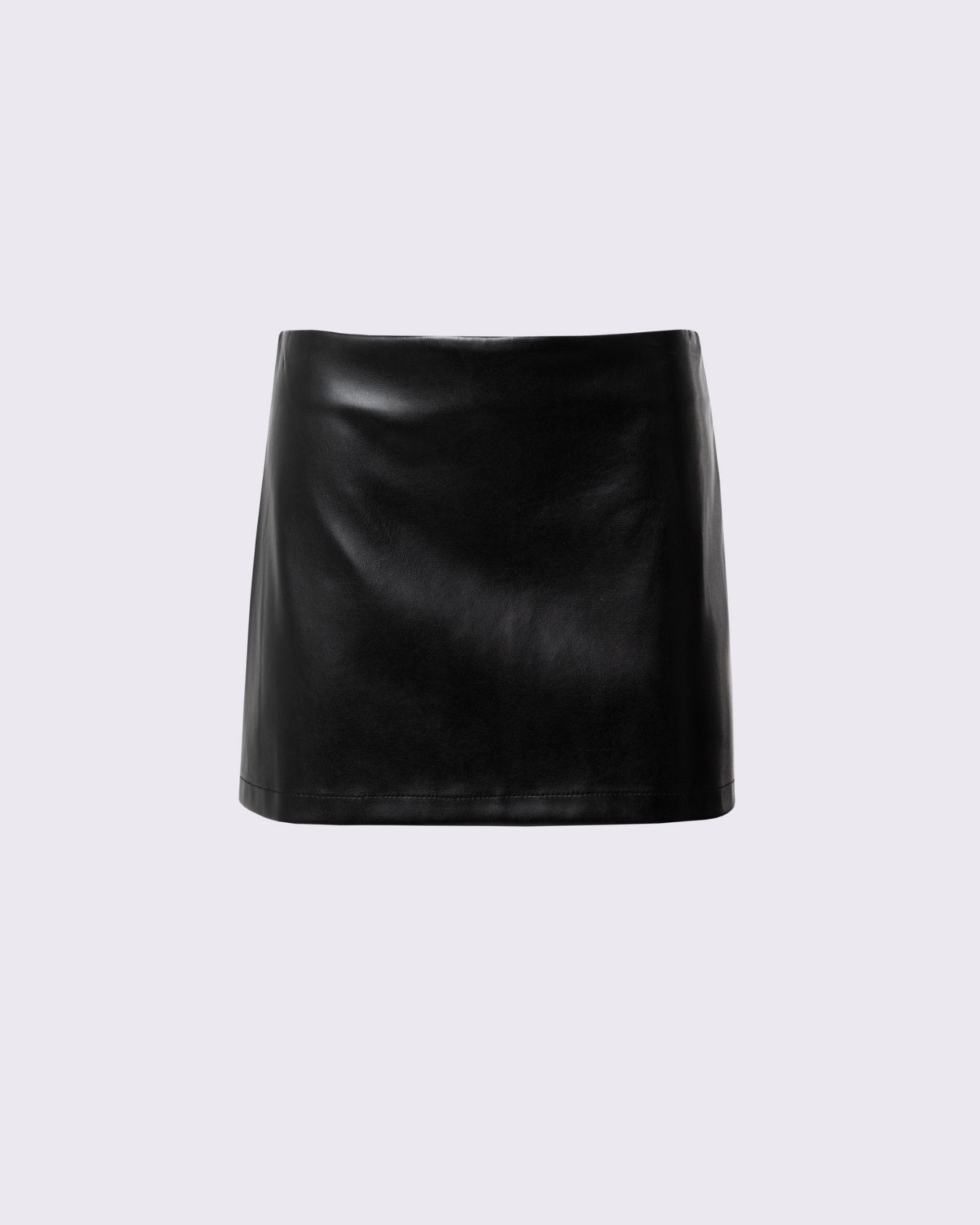 Picture of BLACK FAUX LEATHER MINI SKIRT
