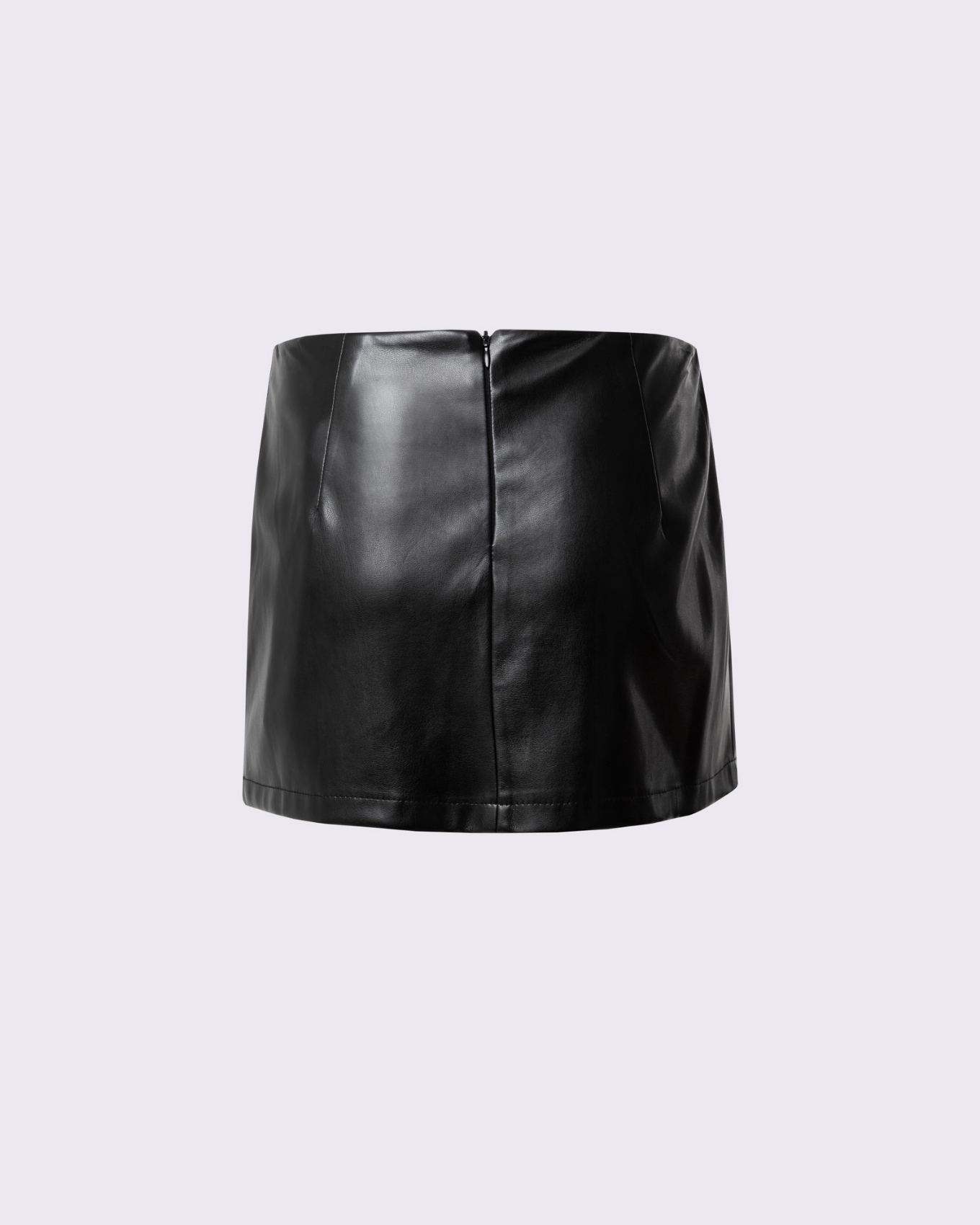 Picture of BLACK FAUX LEATHER MINI SKIRT