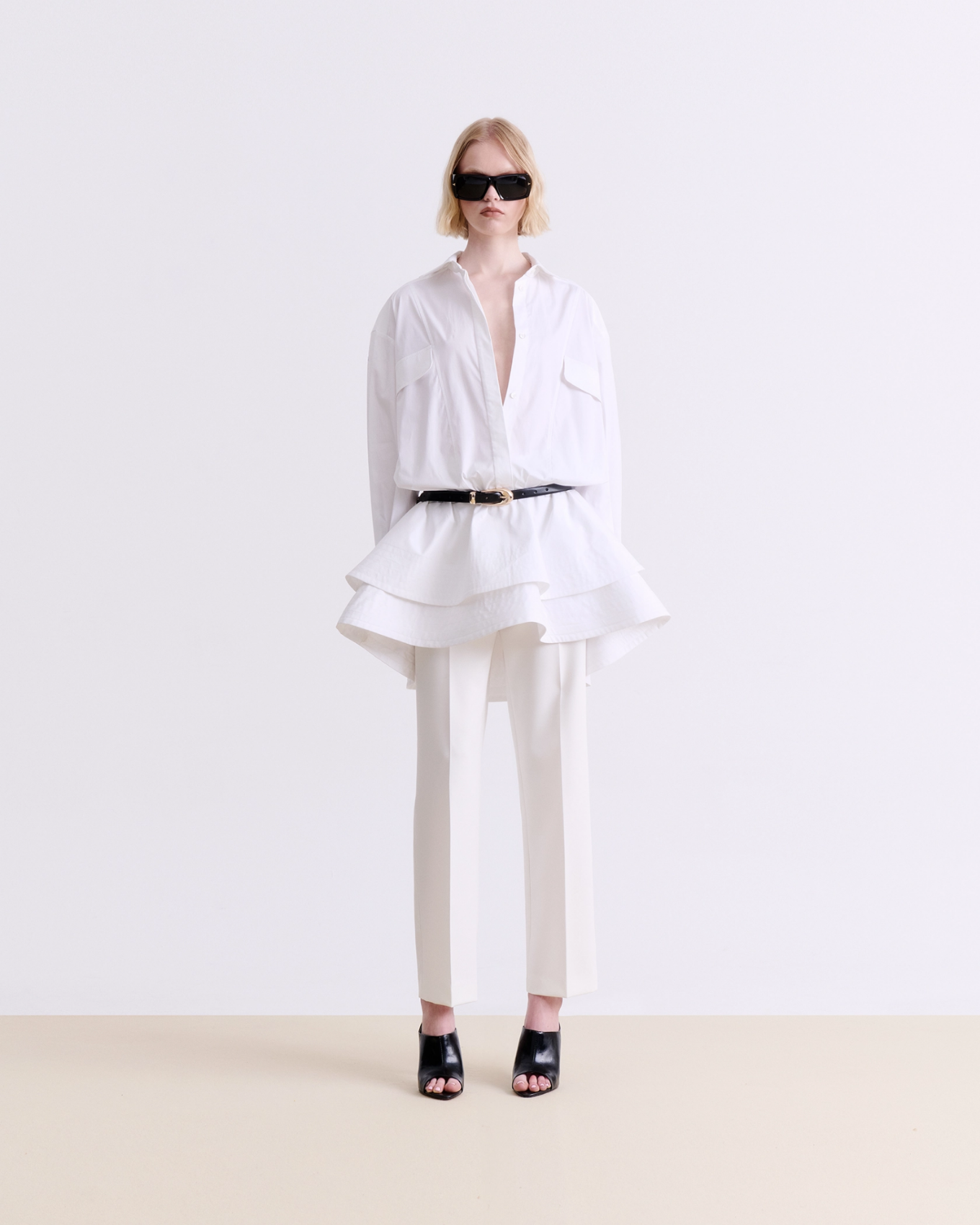Picture of WHITE STRUCTURED SHIRT DRESS