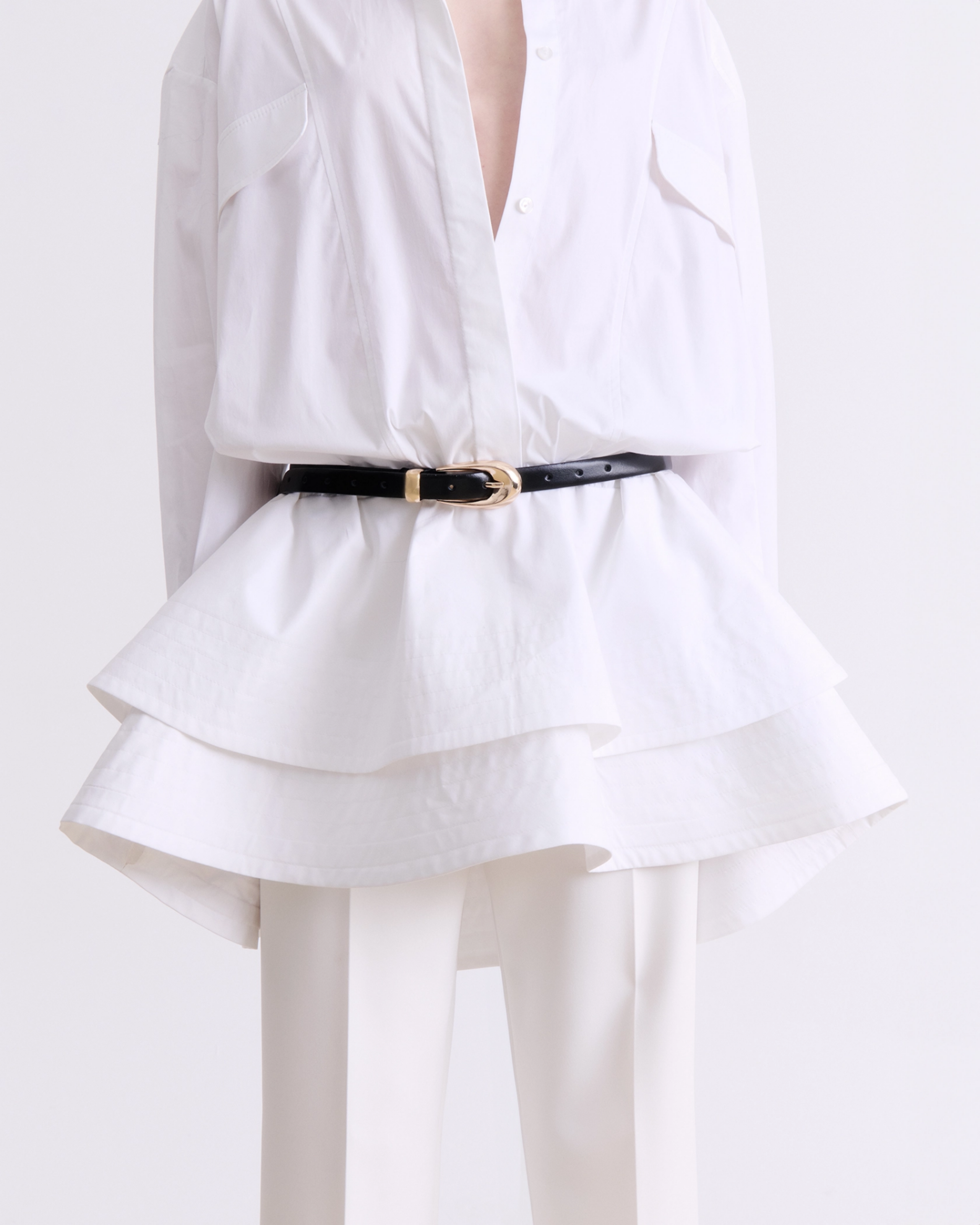 Picture of WHITE STRUCTURED SHIRT DRESS