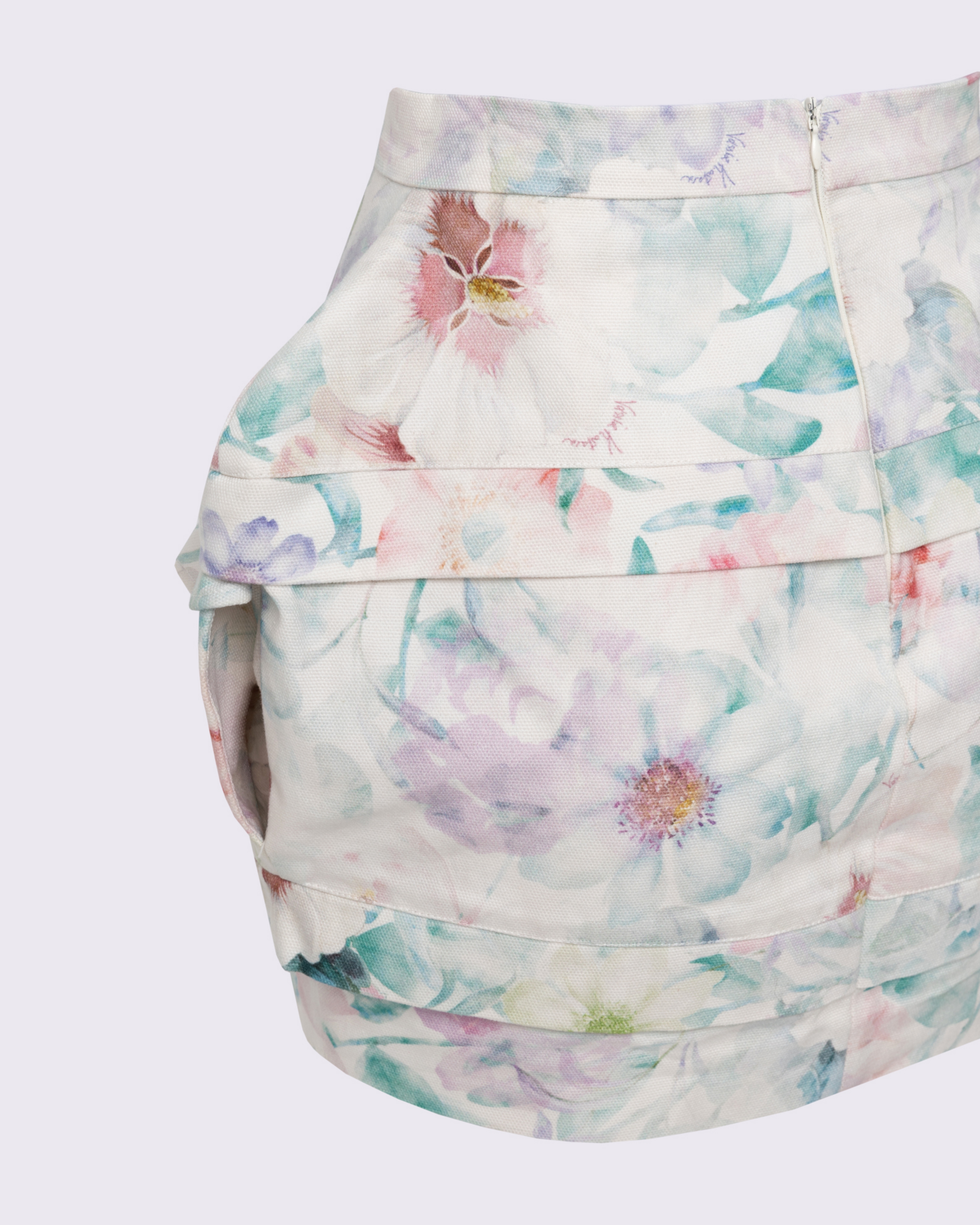Picture of PASTEL FLORAL DENIM MINI SKIRT