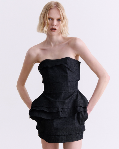 Picture of BLACK DENIM MINI DRESS
