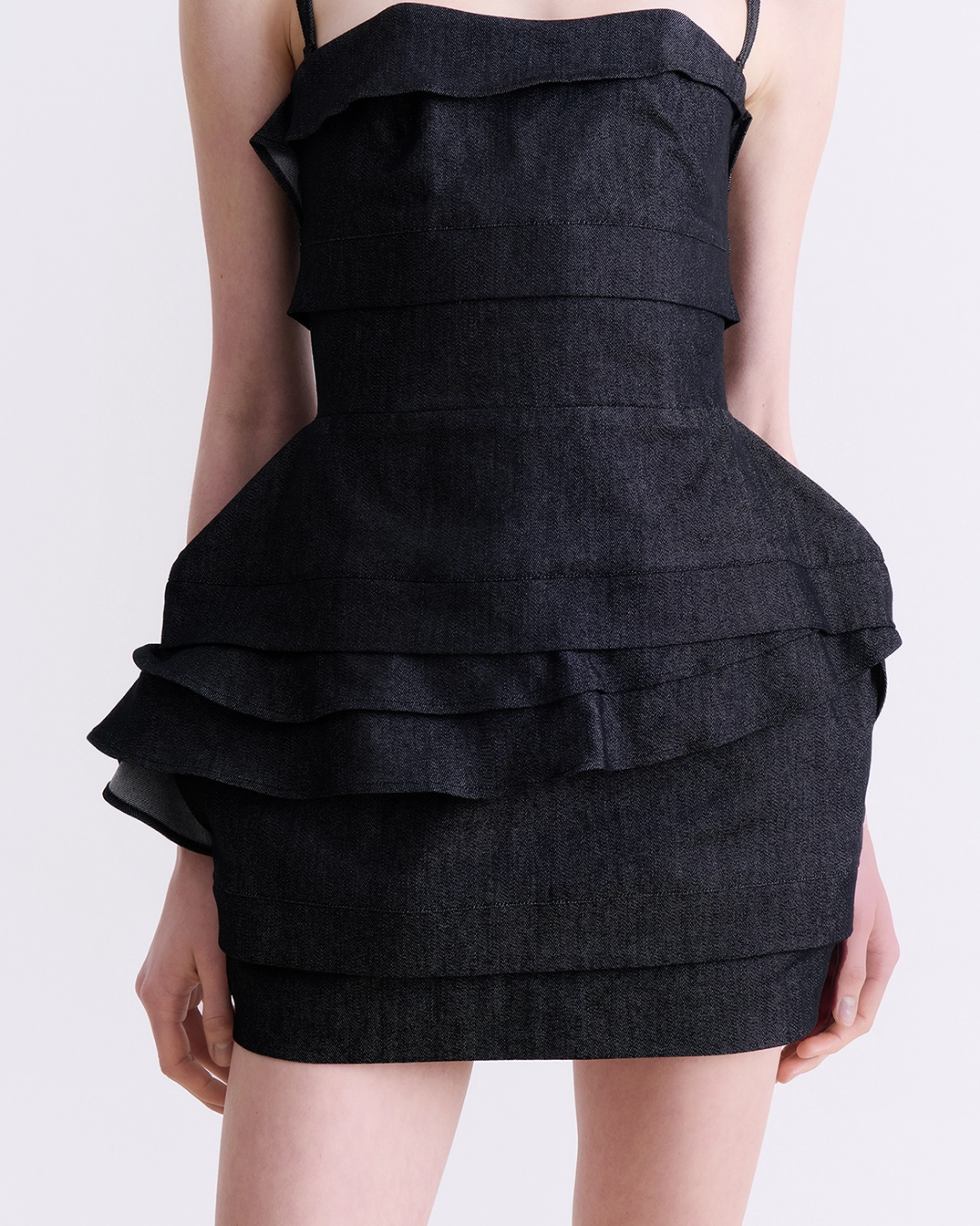 Picture of BLACK DENIM MINI DRESS