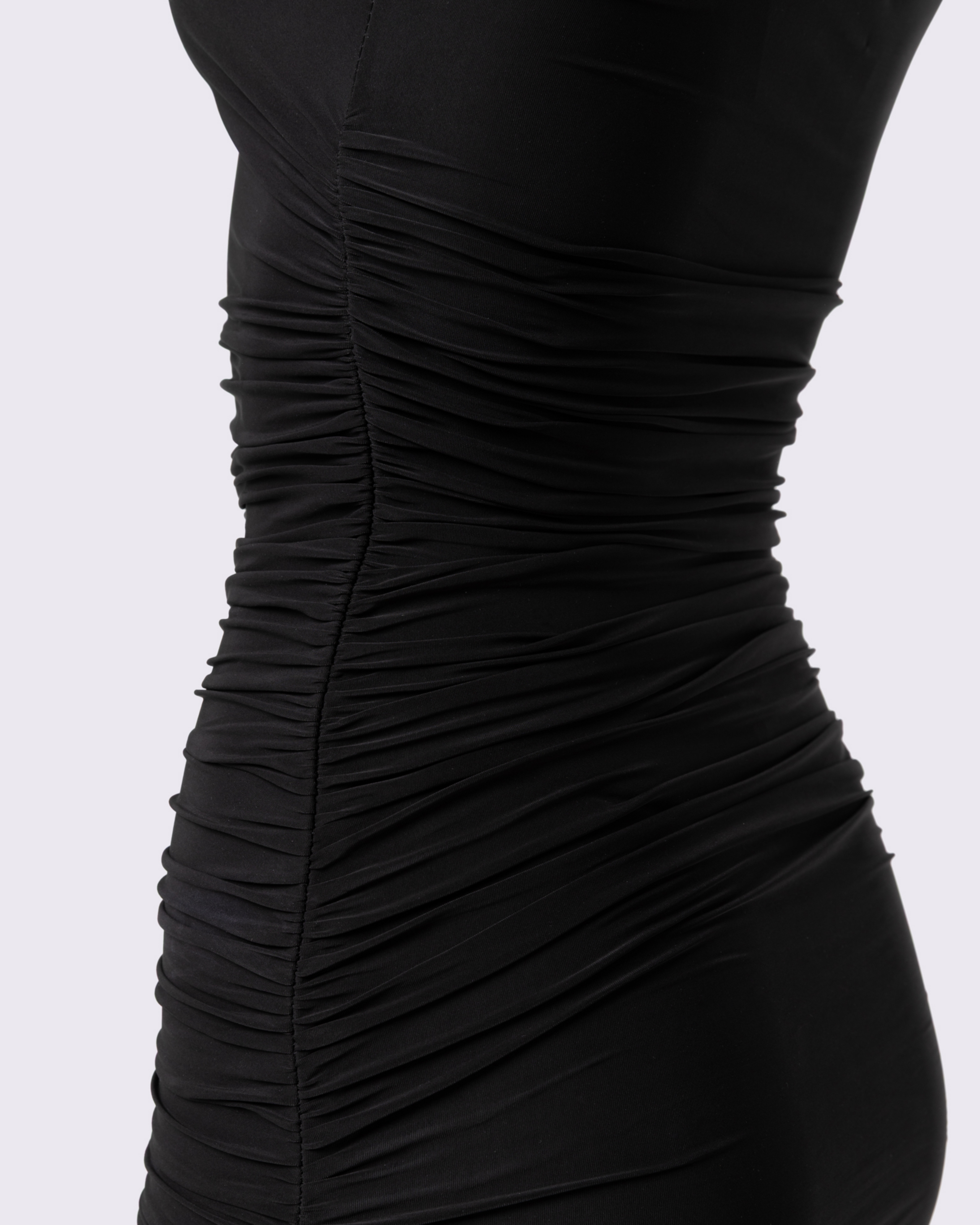 Picture of BLACK FITTED MIDI DRESS
