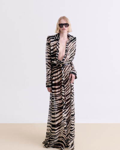 Picture of ZEBRA PRINT CHEMISIER MAXI DRESS
