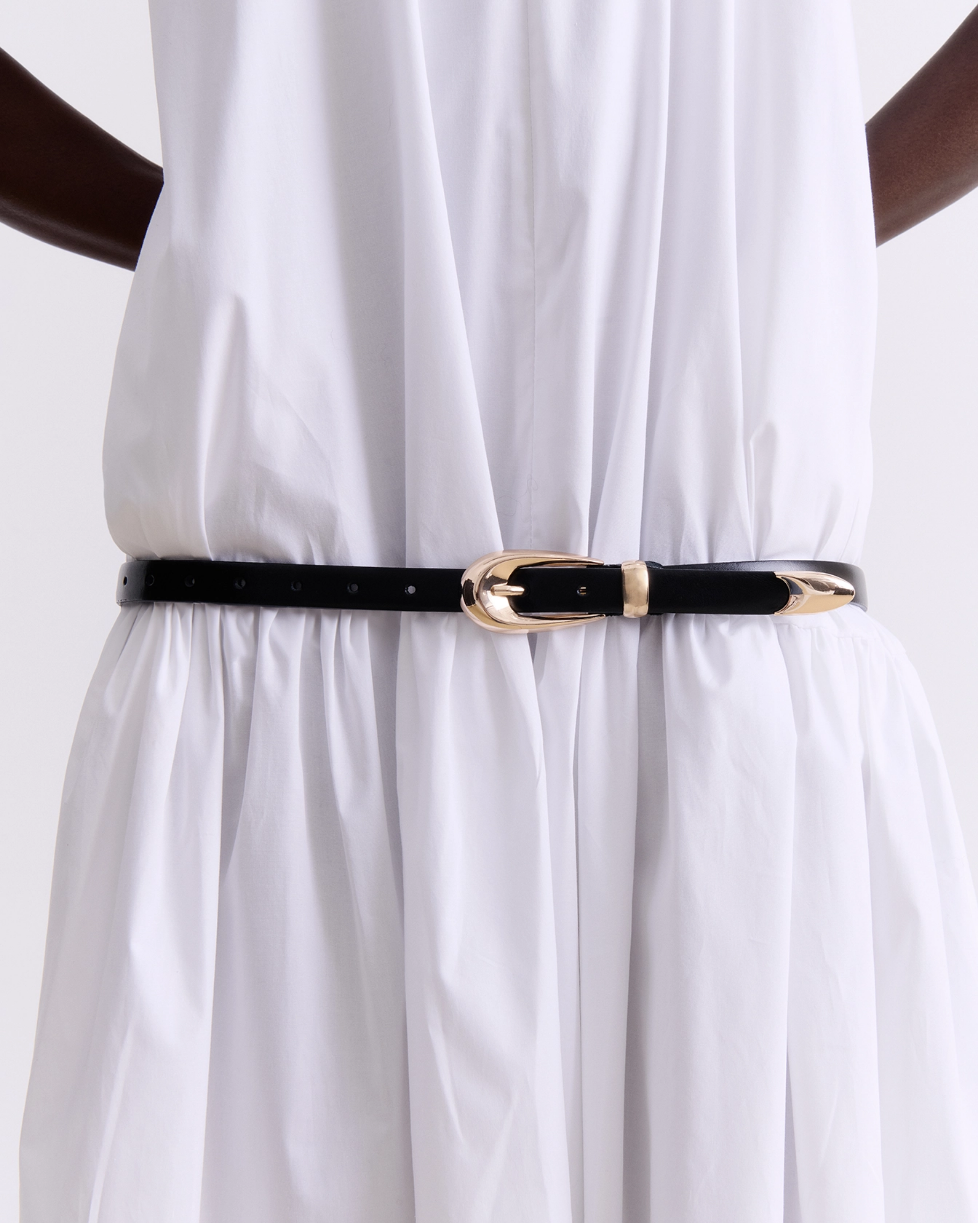Picture of WHITE COTTON MIDI DRESS