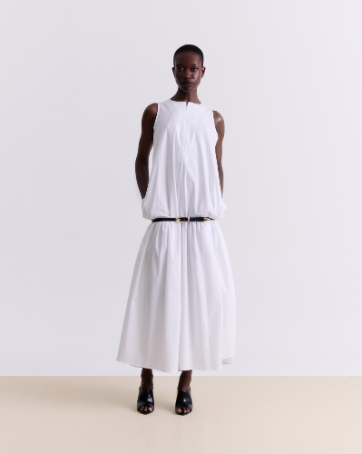 Picture of WHITE COTTON MIDI DRESS