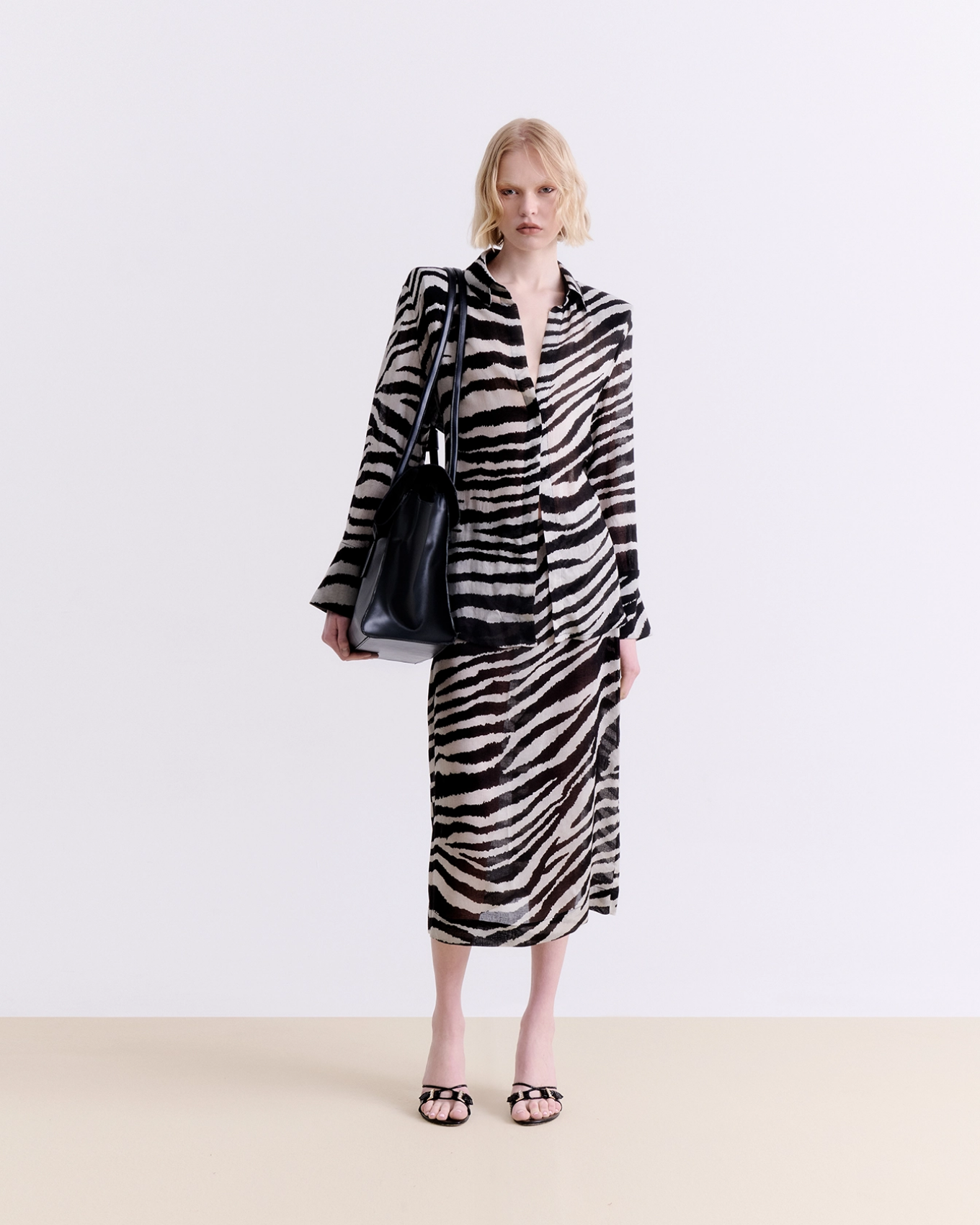 Picture of ZEBRA PRINT MIDI SKIRT