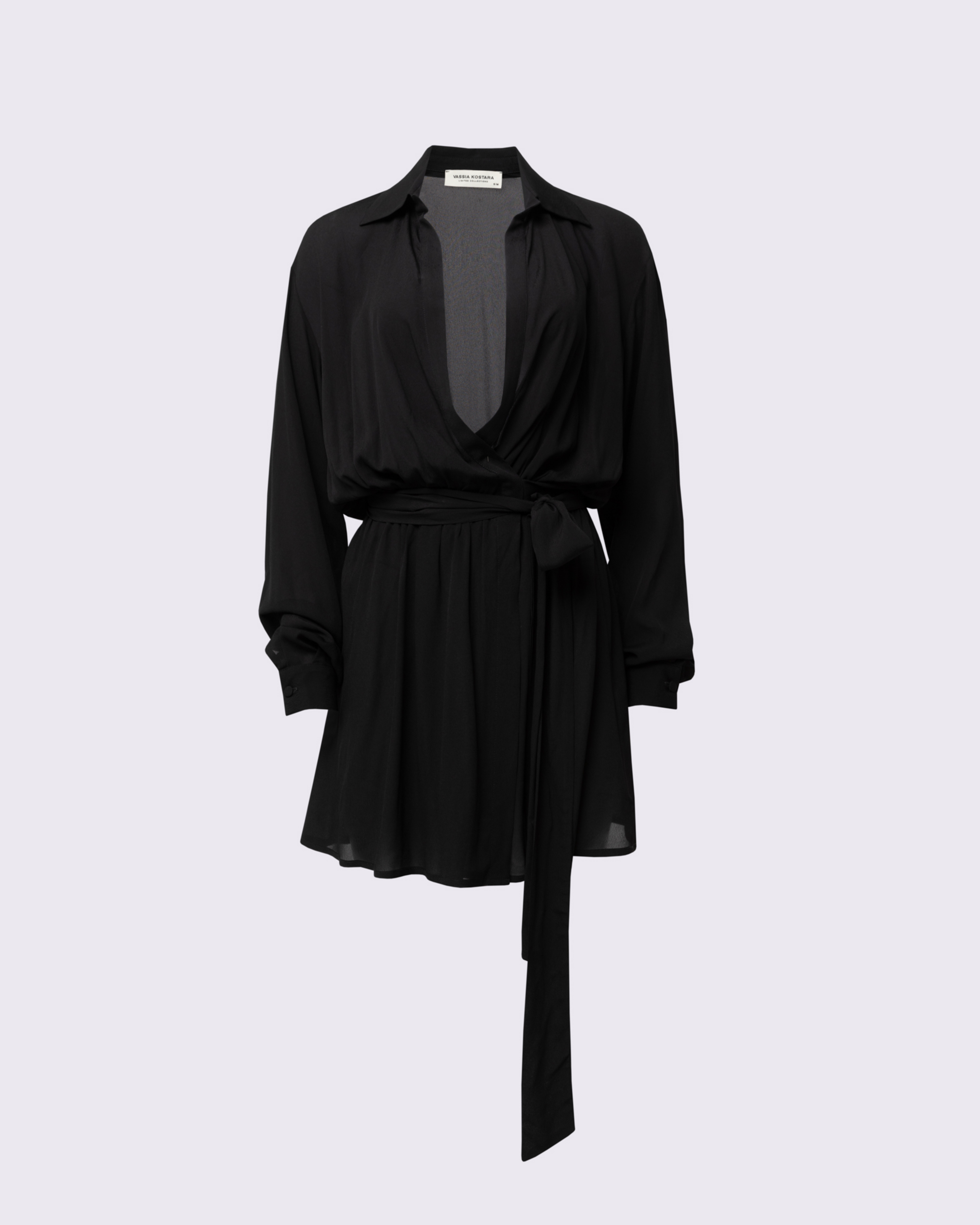 Picture of BLACK WRAP MINI DRESS