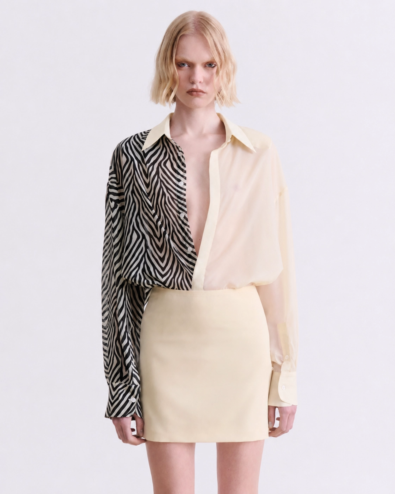 Picture of TWO-TONE ZEBRA PRINT OS SHIRT