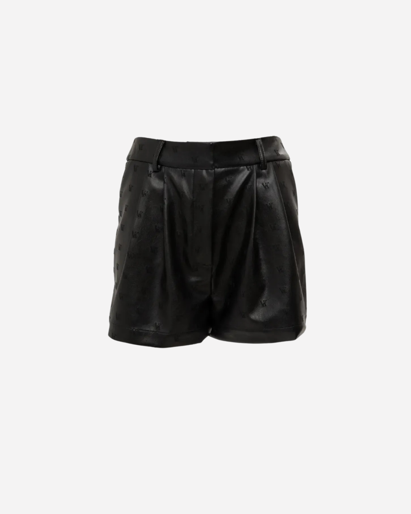 Picture of Vassia Kostara Black Faux Leather Shorts